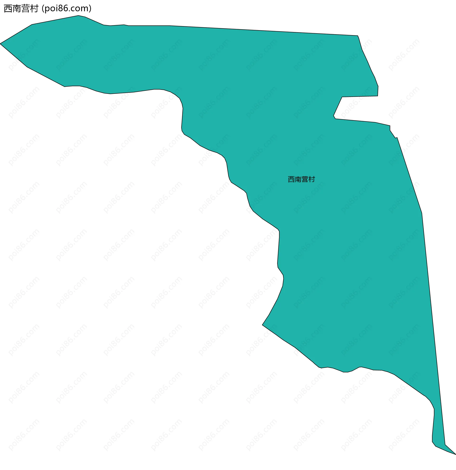 西南营村边界地图
