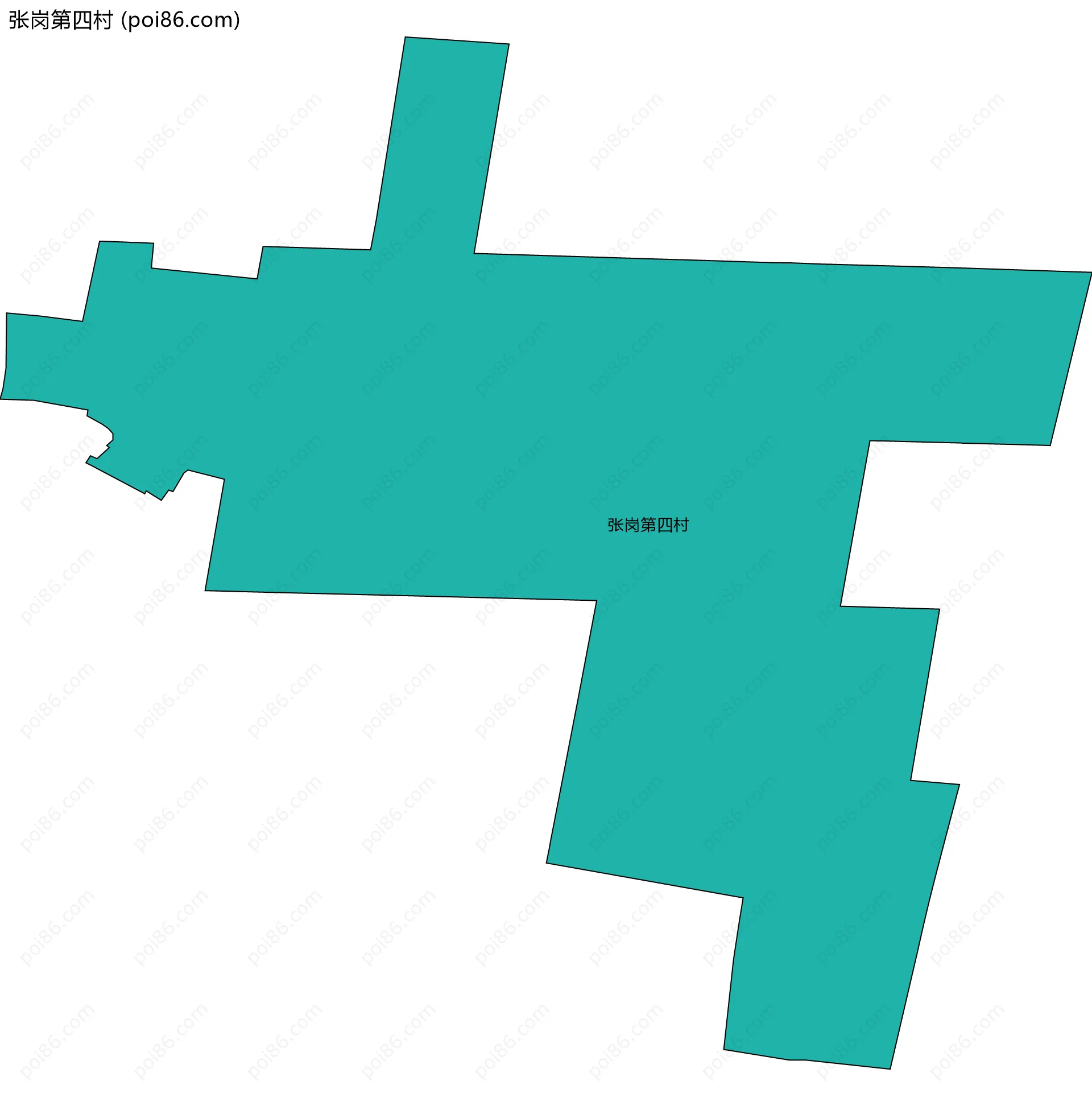 张岗第四村边界地图