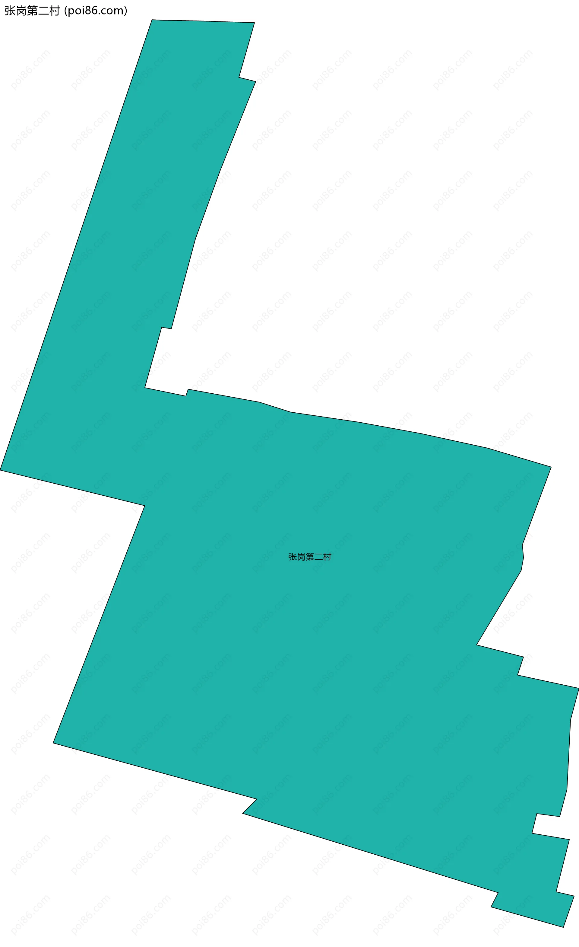 张岗第二村边界地图