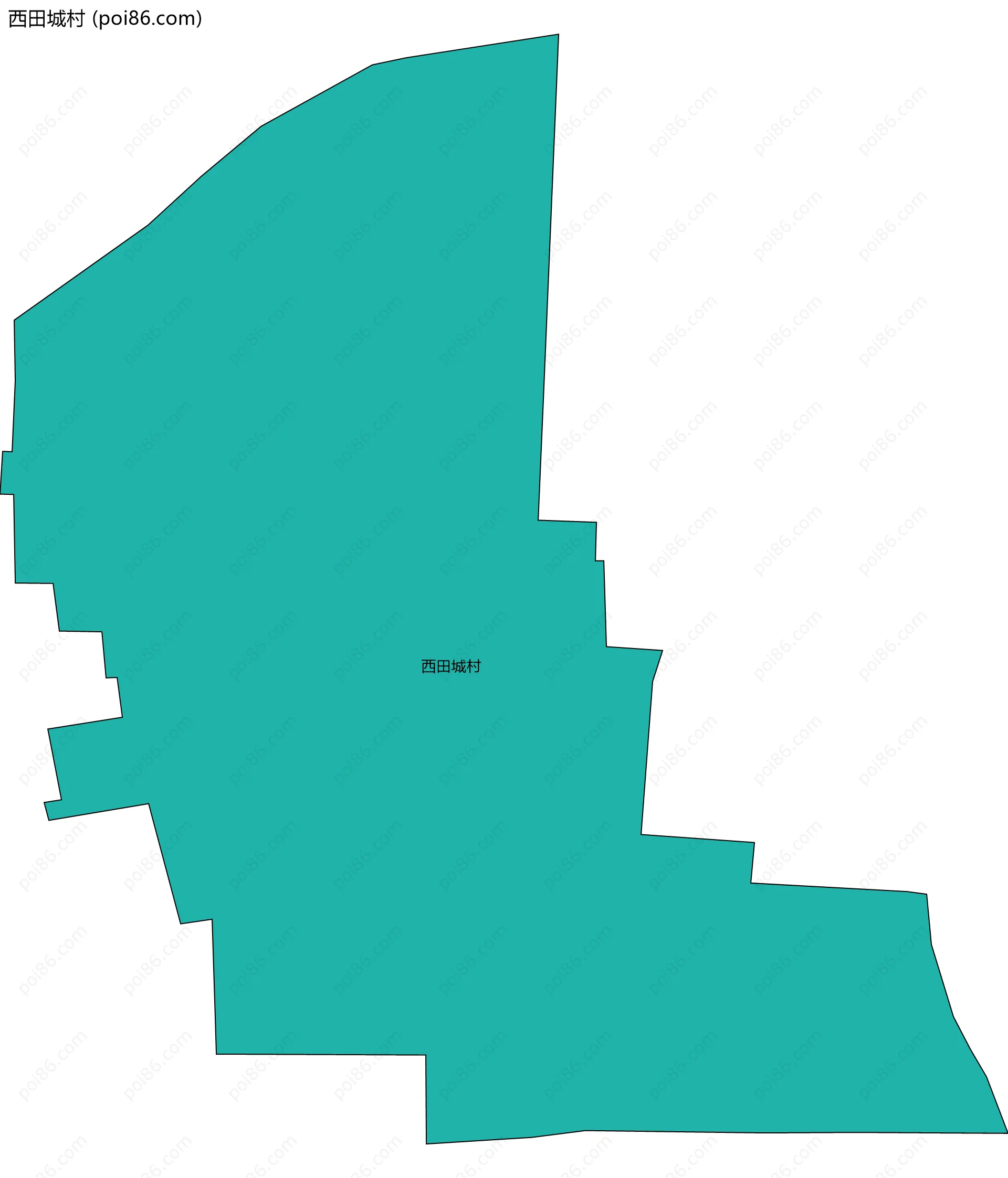 西田城村边界地图