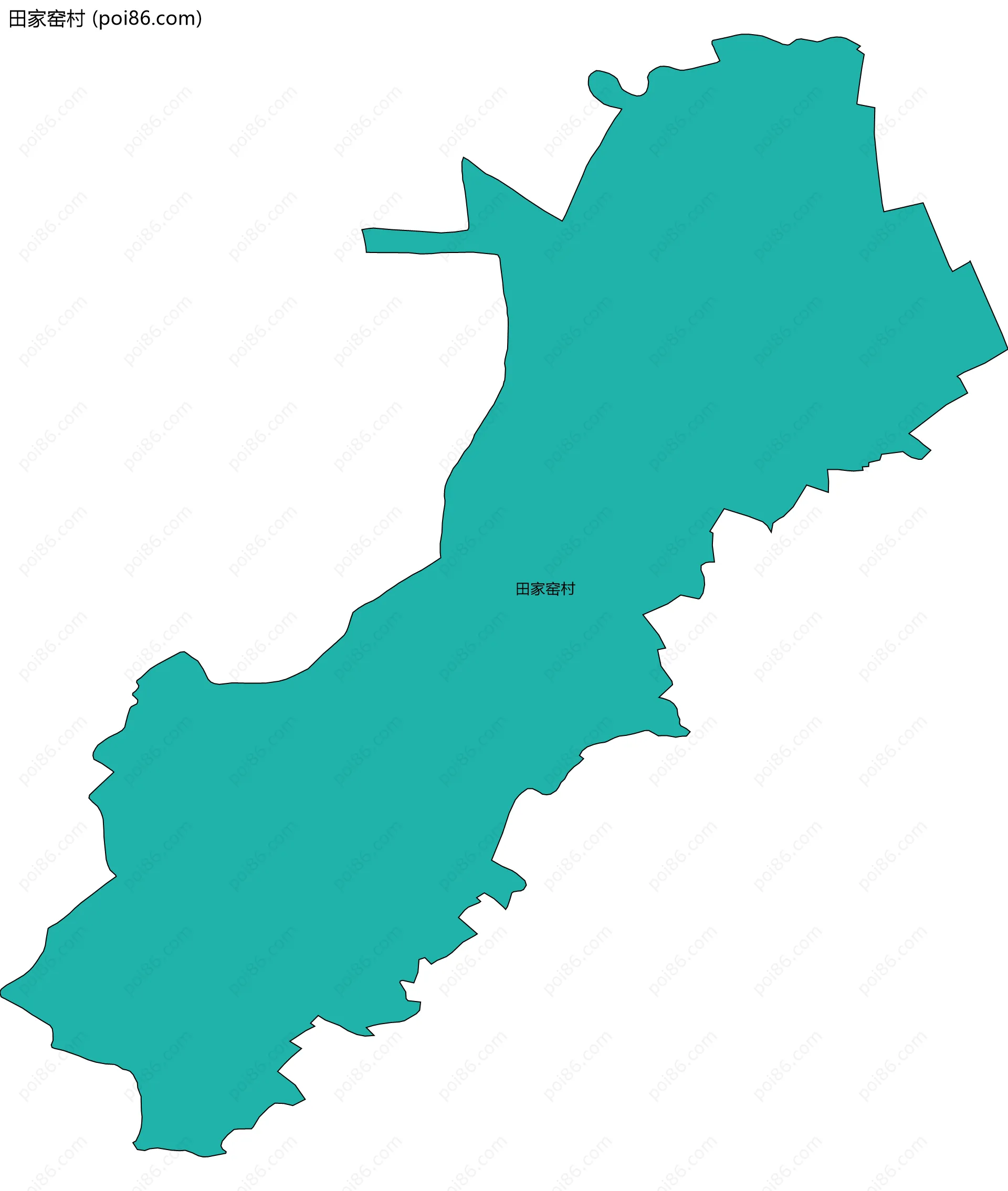 田家窑村边界地图