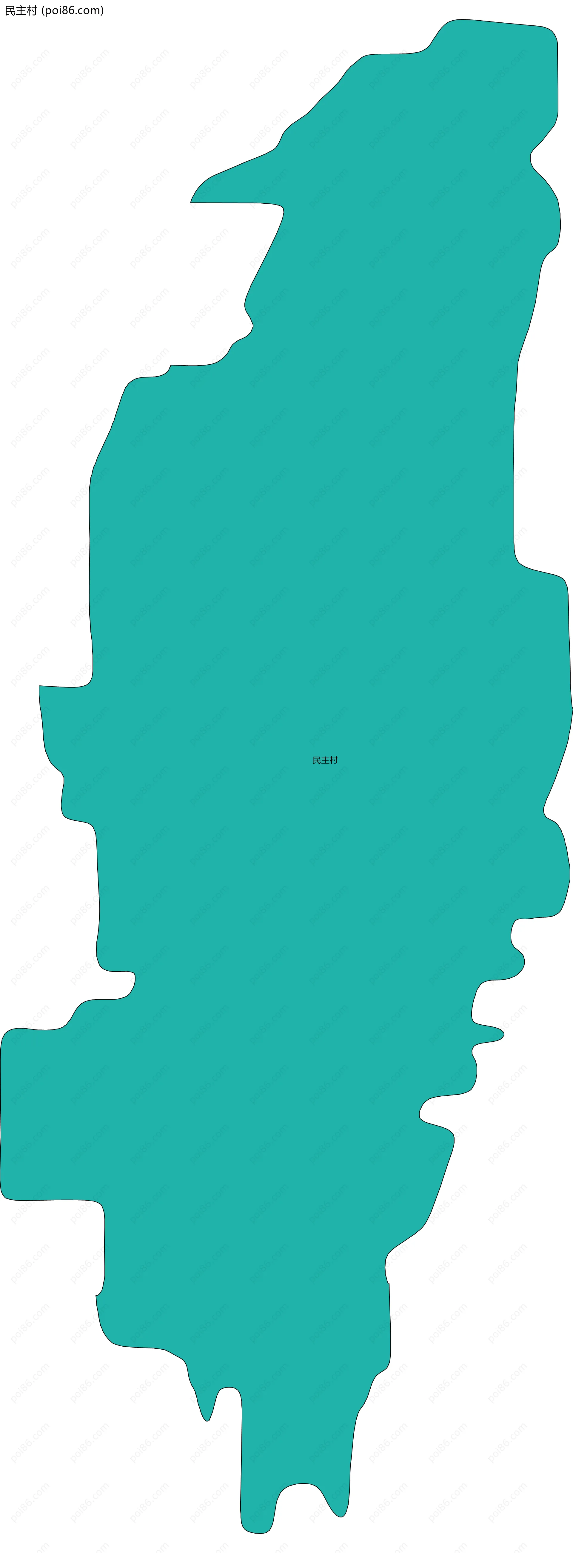 民主村边界地图