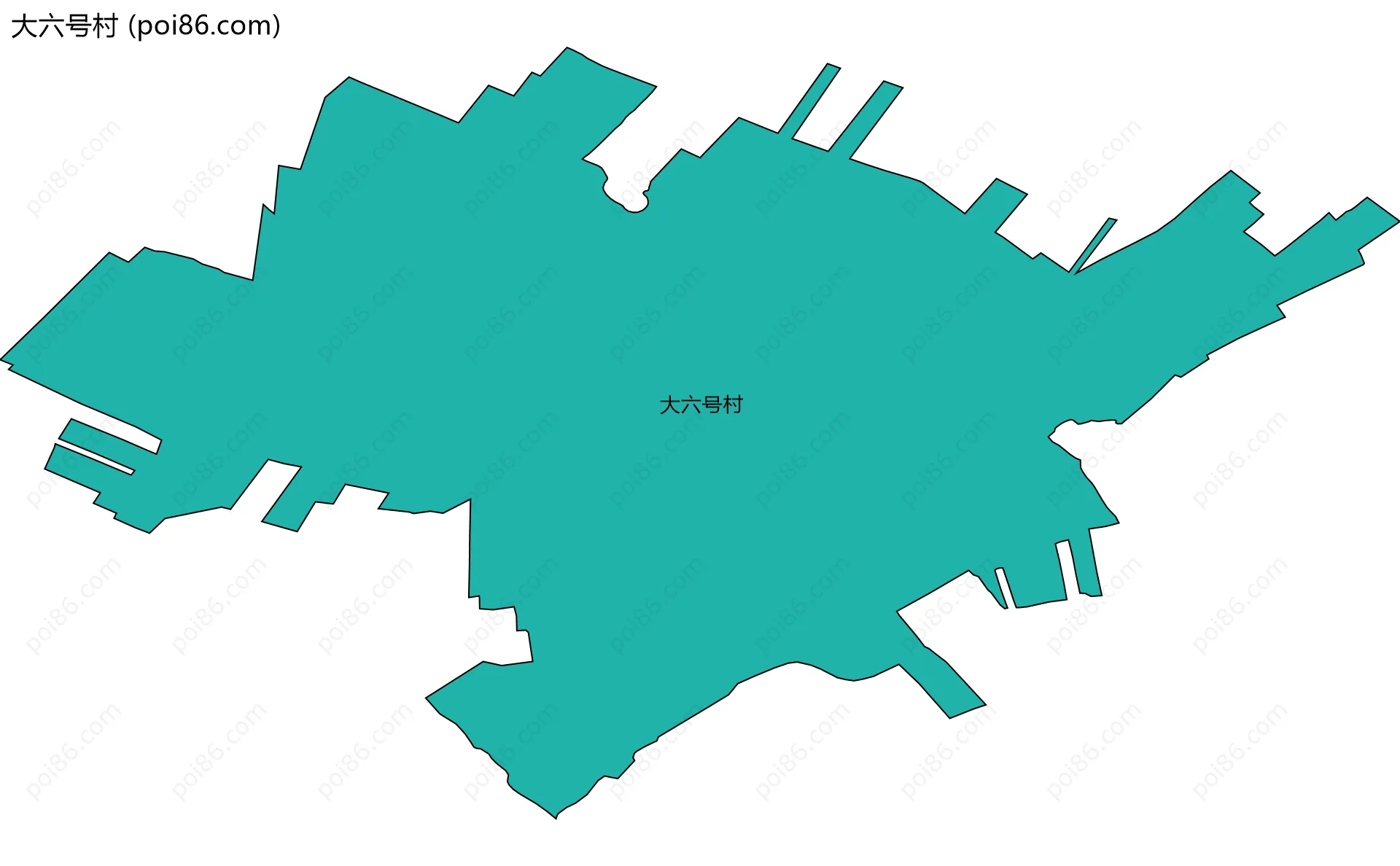 大六号村边界地图