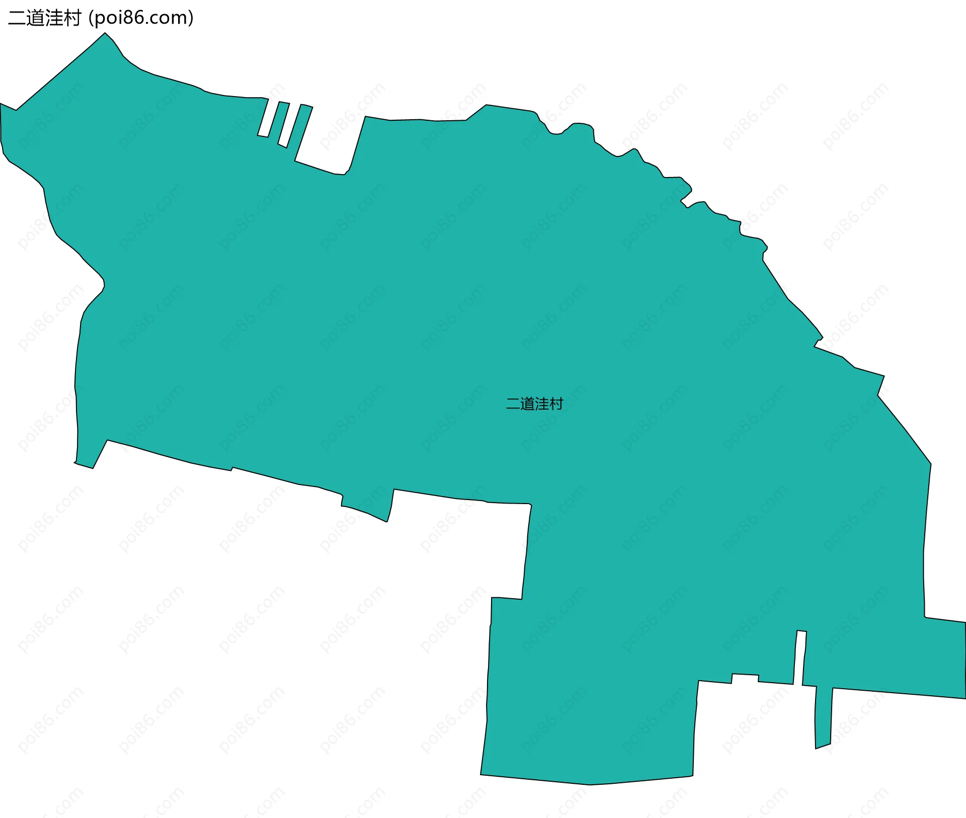 二道洼村边界地图