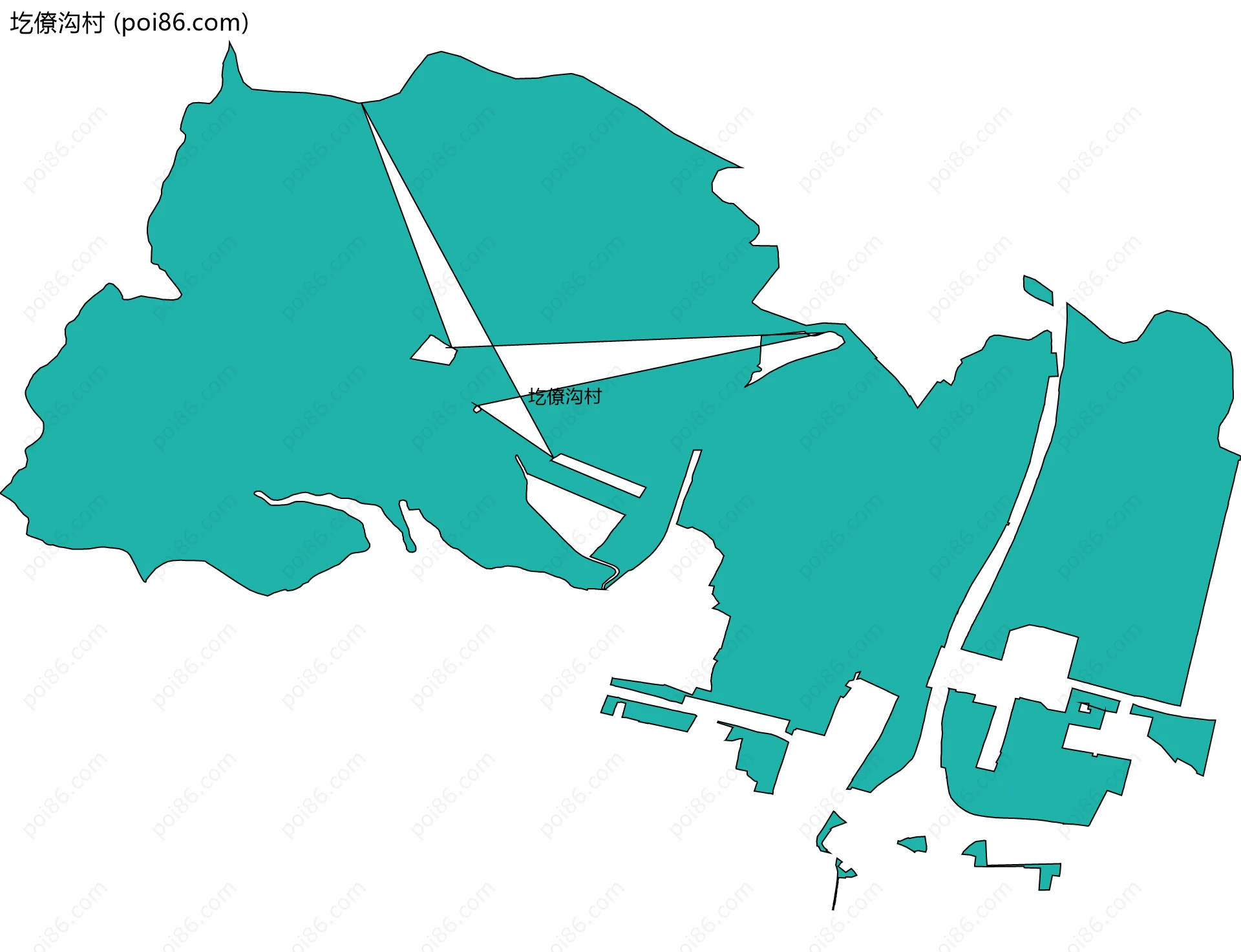 圪僚沟村边界地图