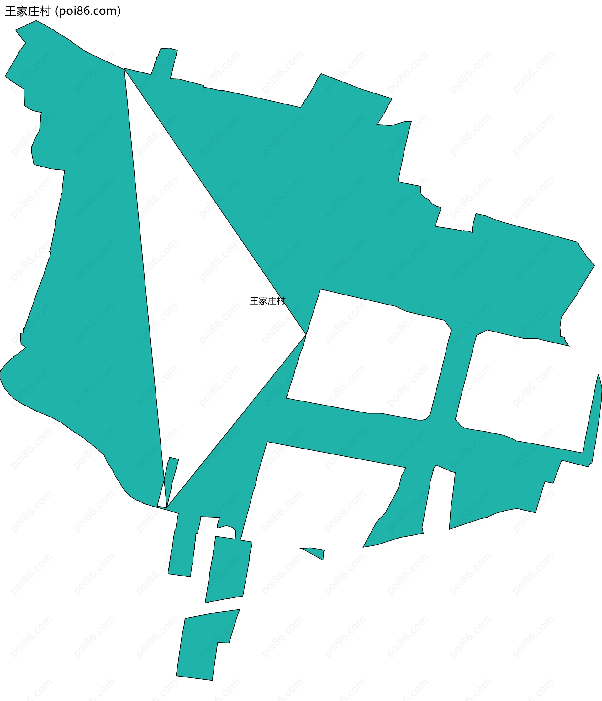 王家庄村边界地图