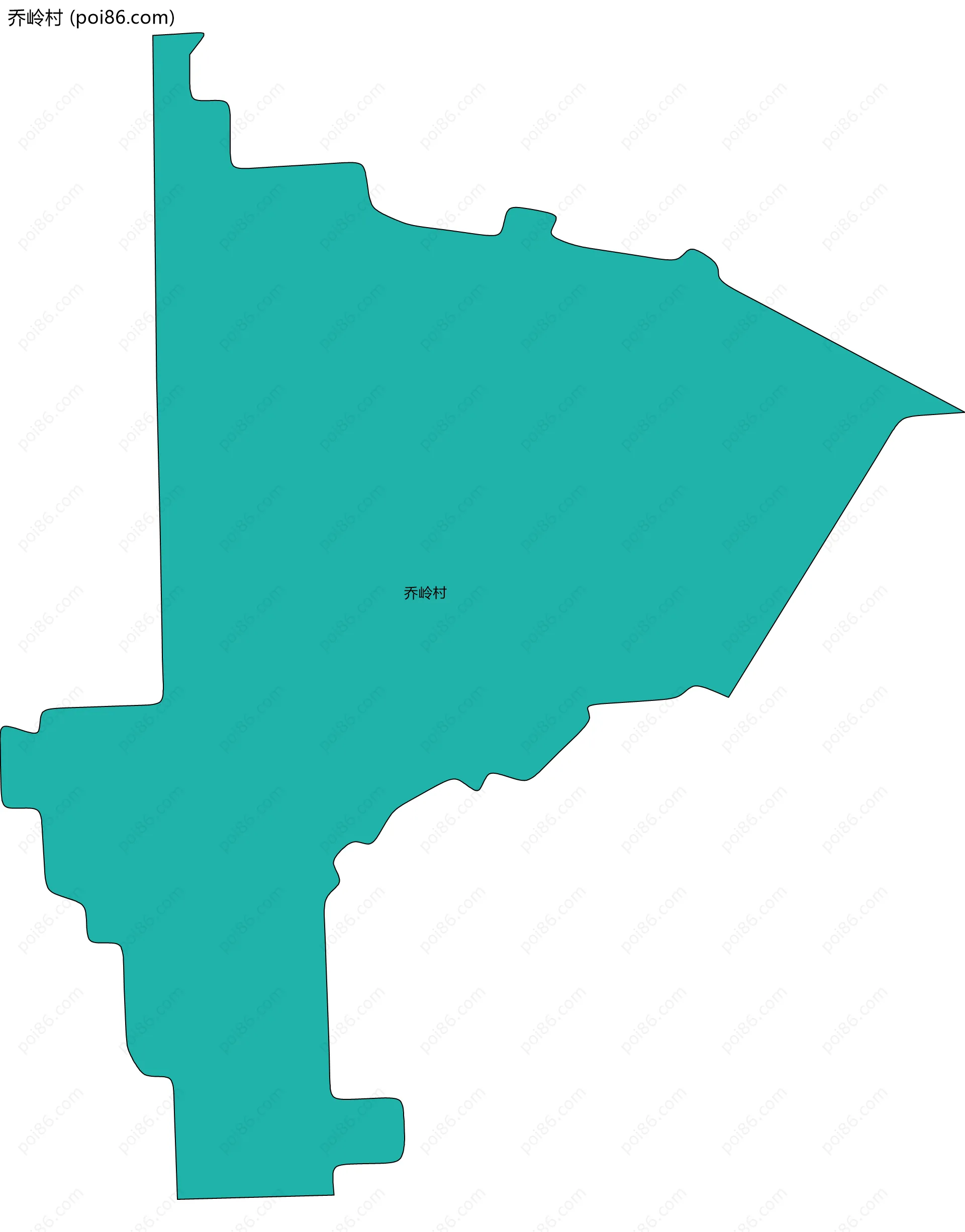 乔岭村边界地图
