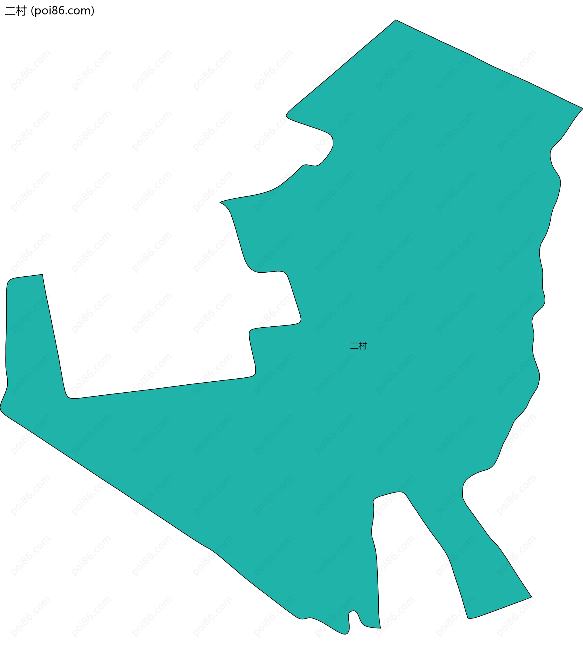 二村边界地图