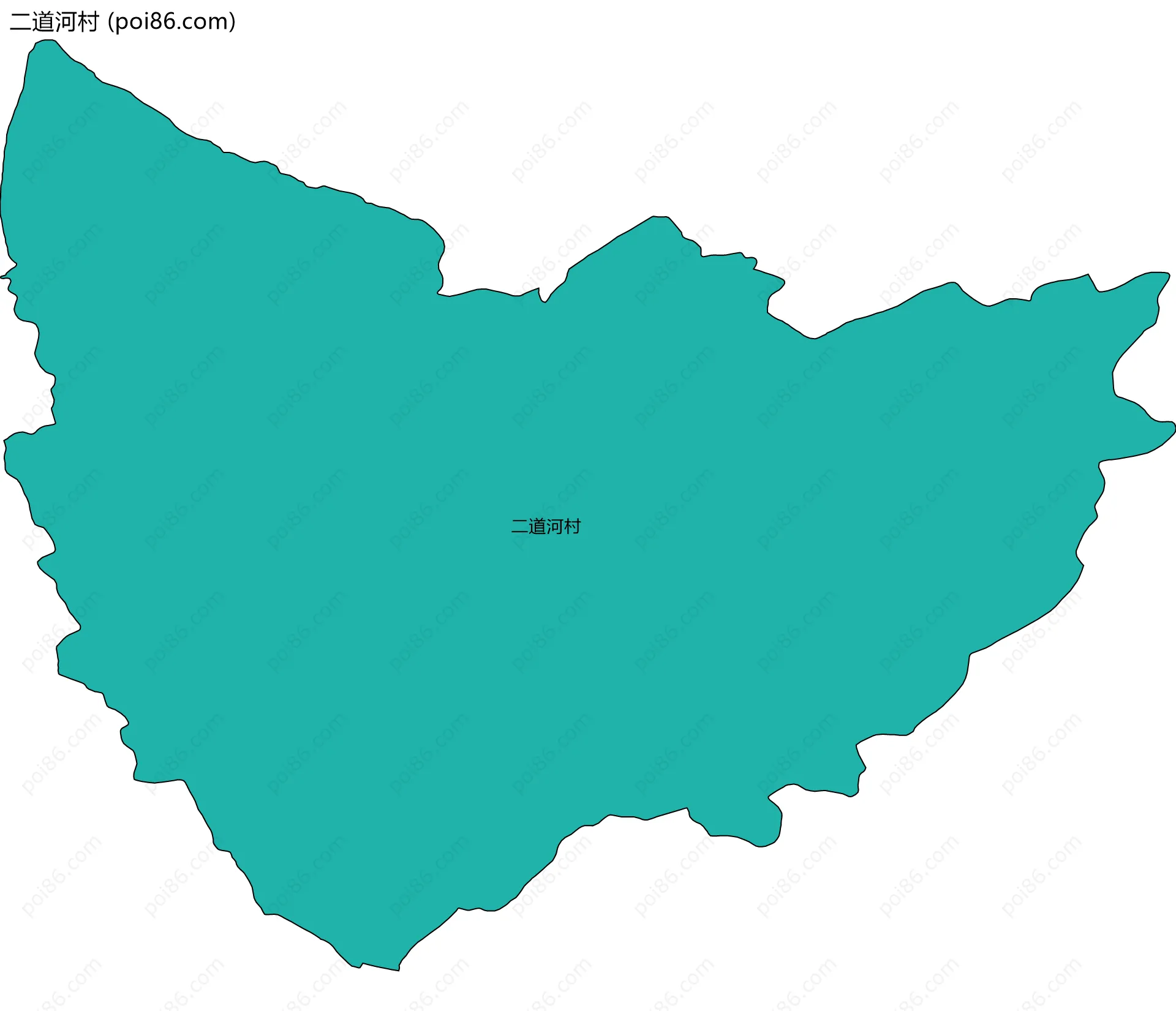 二道河村边界地图