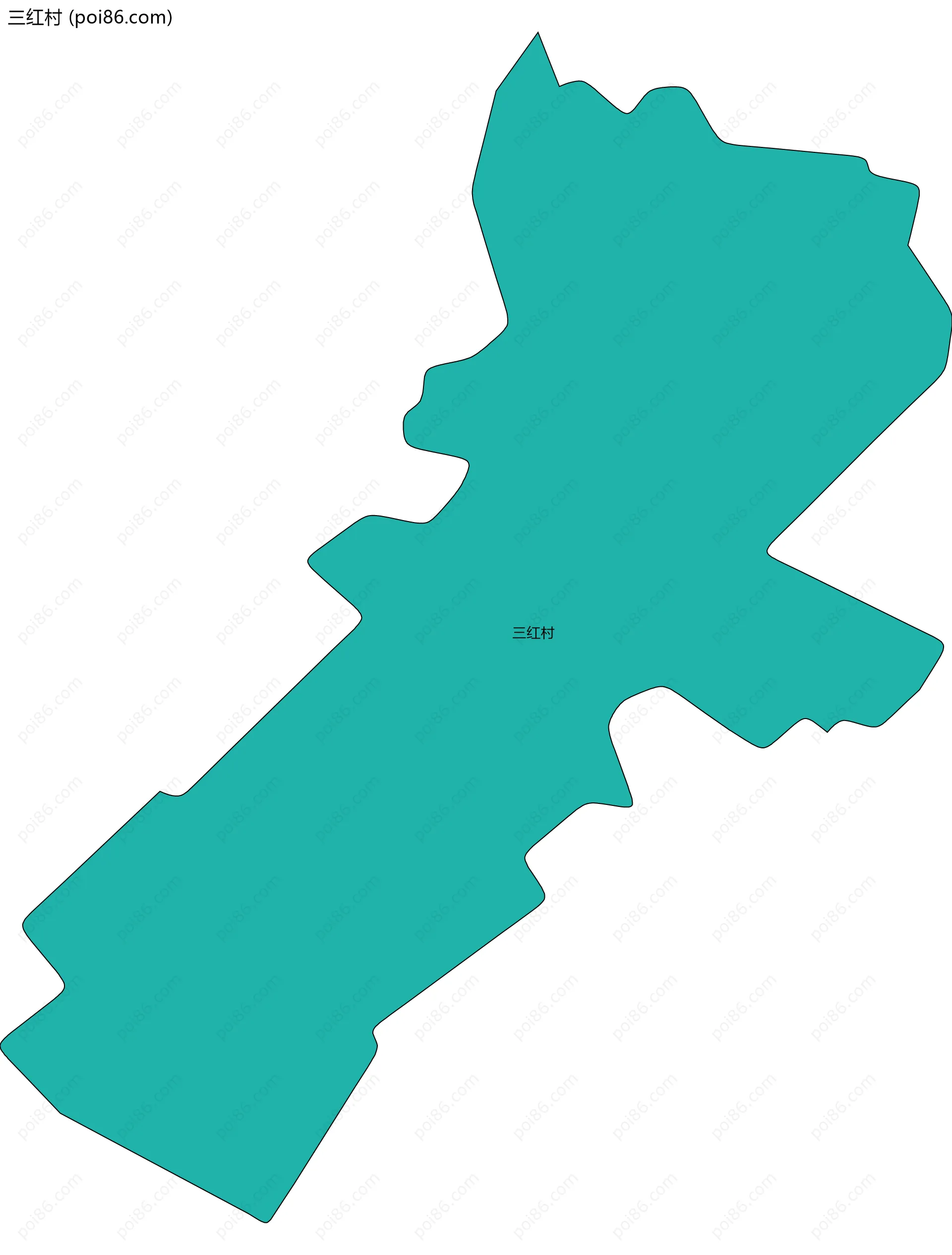 三红村边界地图