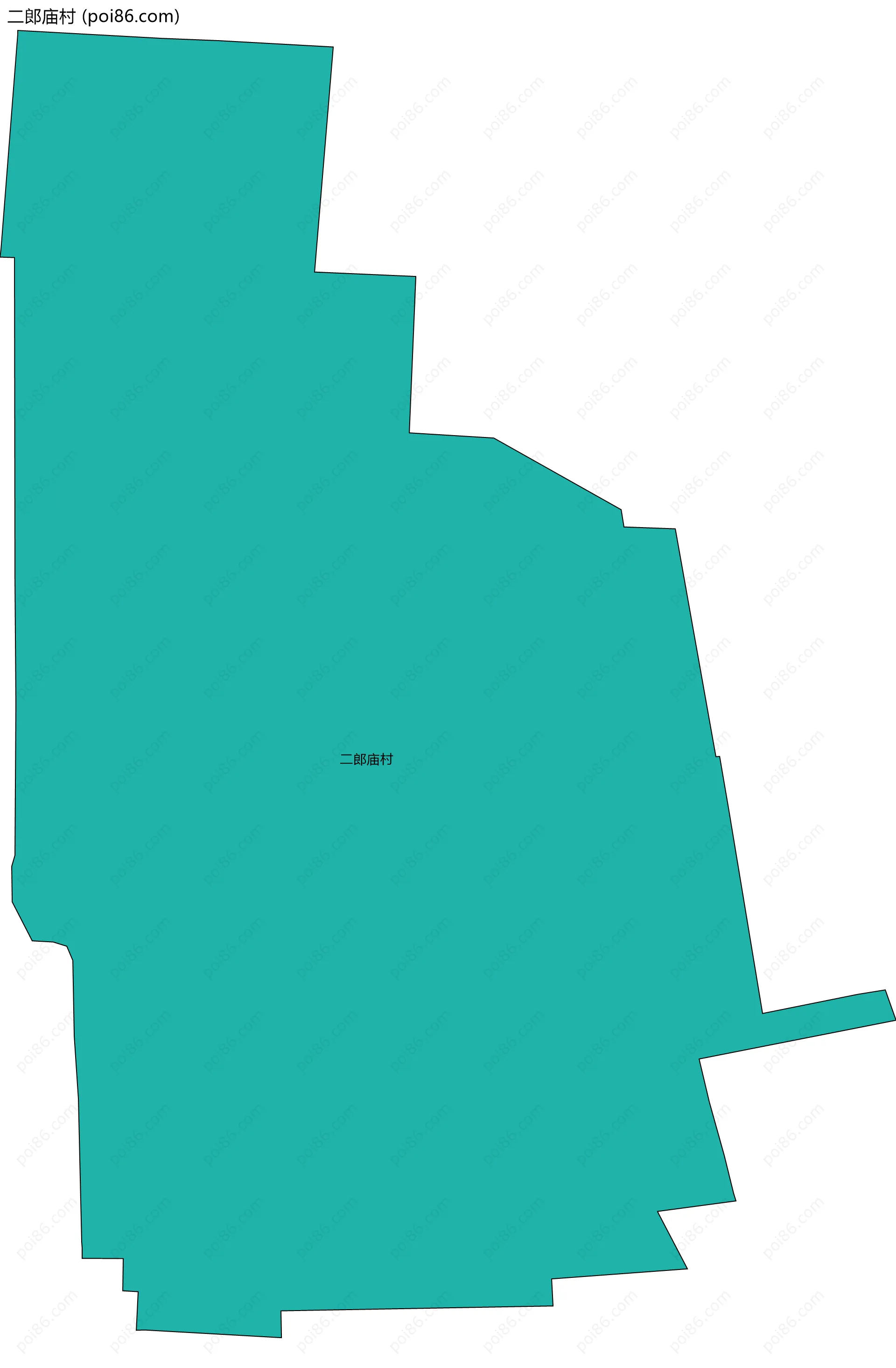 二郎庙村边界地图