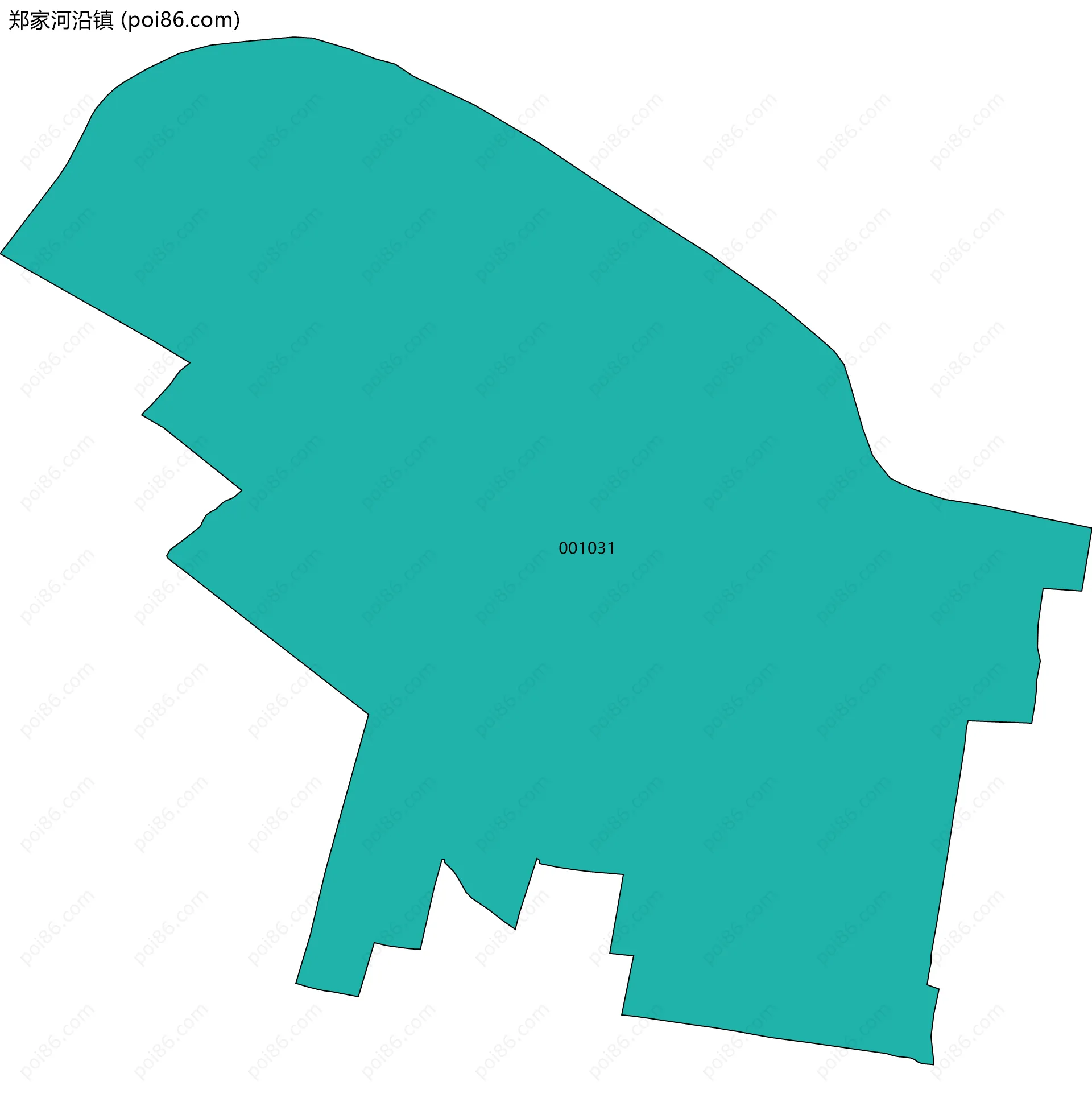 郑家河沿镇边界地图(五级行政区划)