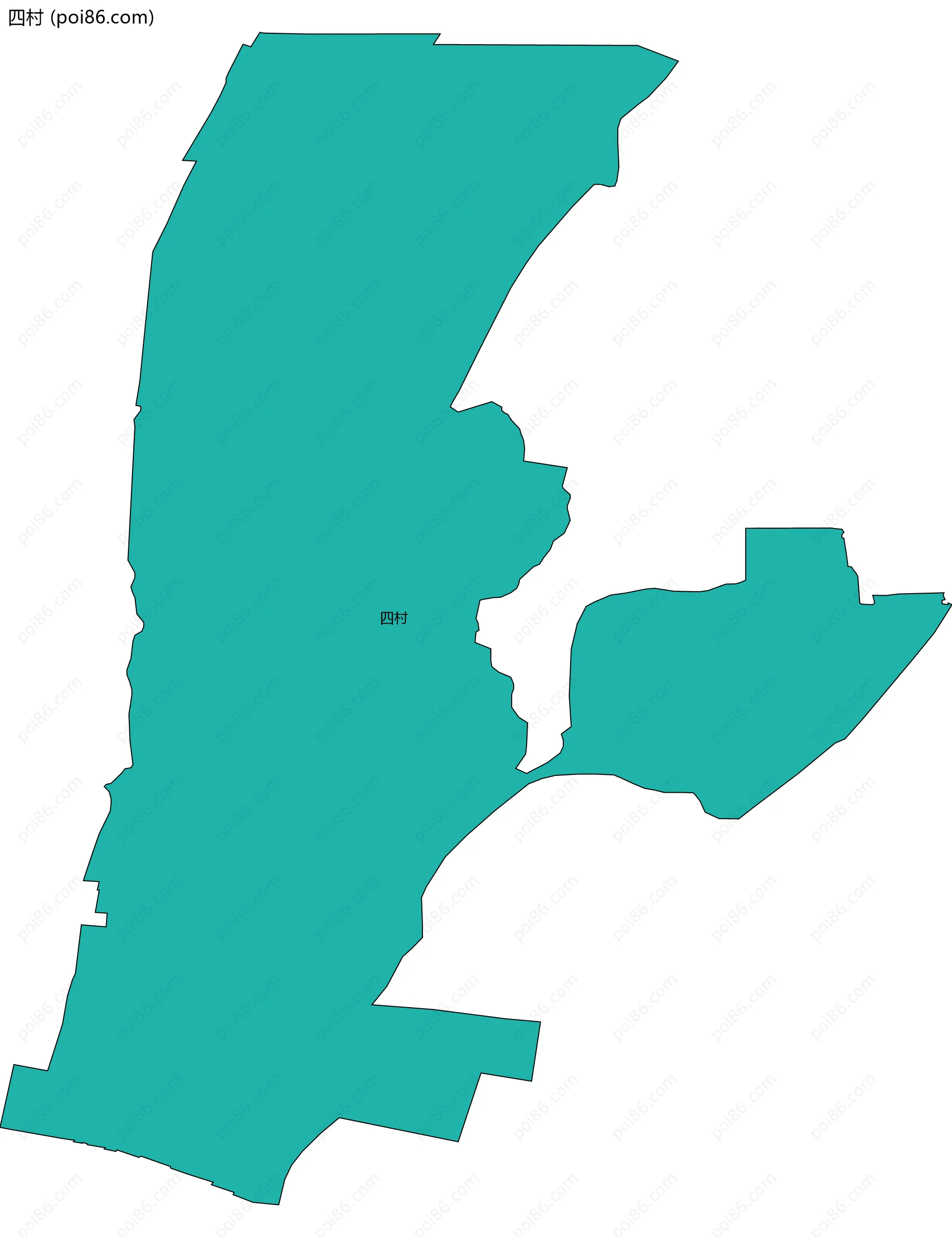 四村边界地图