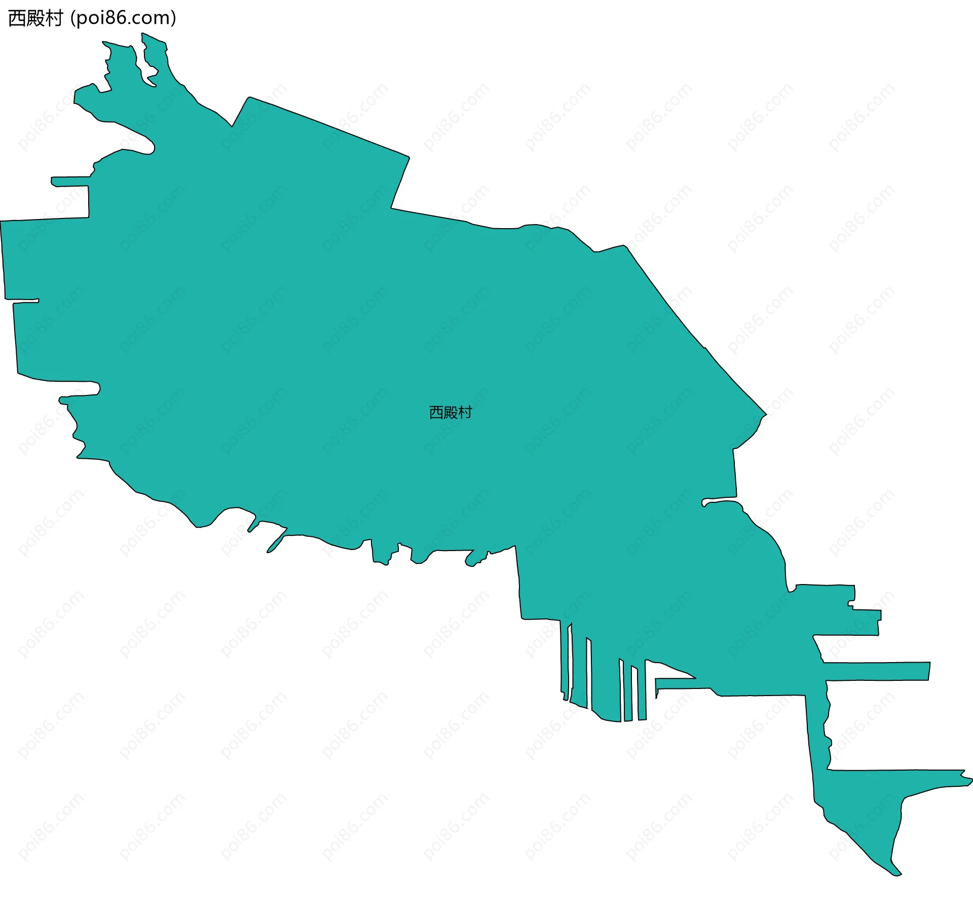 西殿村边界地图