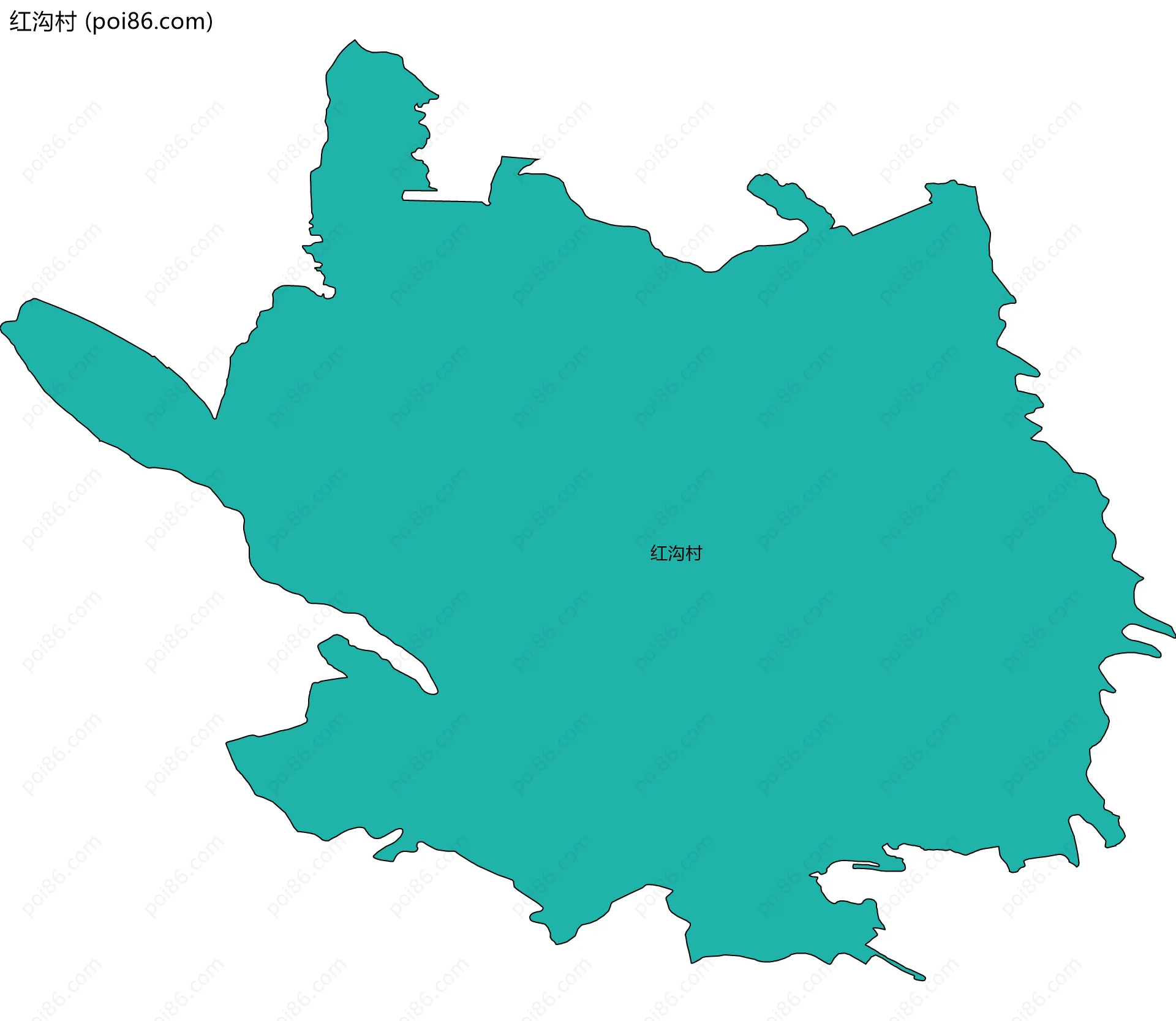 红沟村边界地图