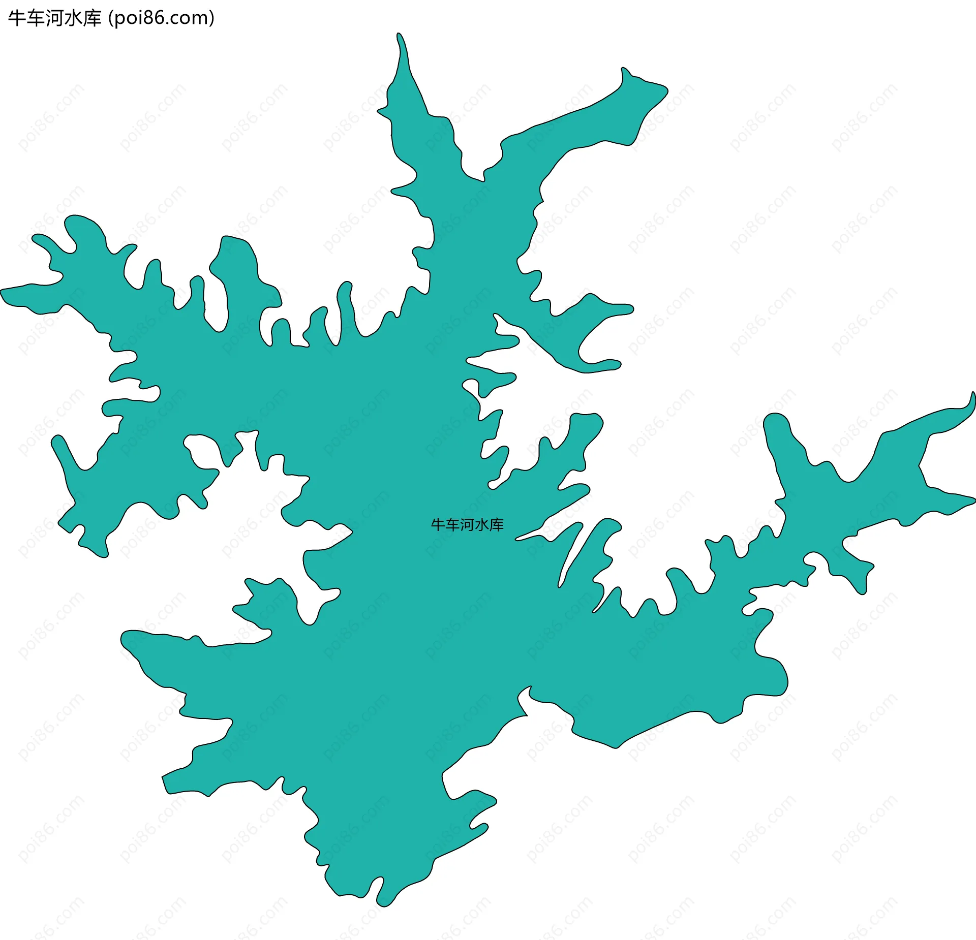 牛车河水库边界地图