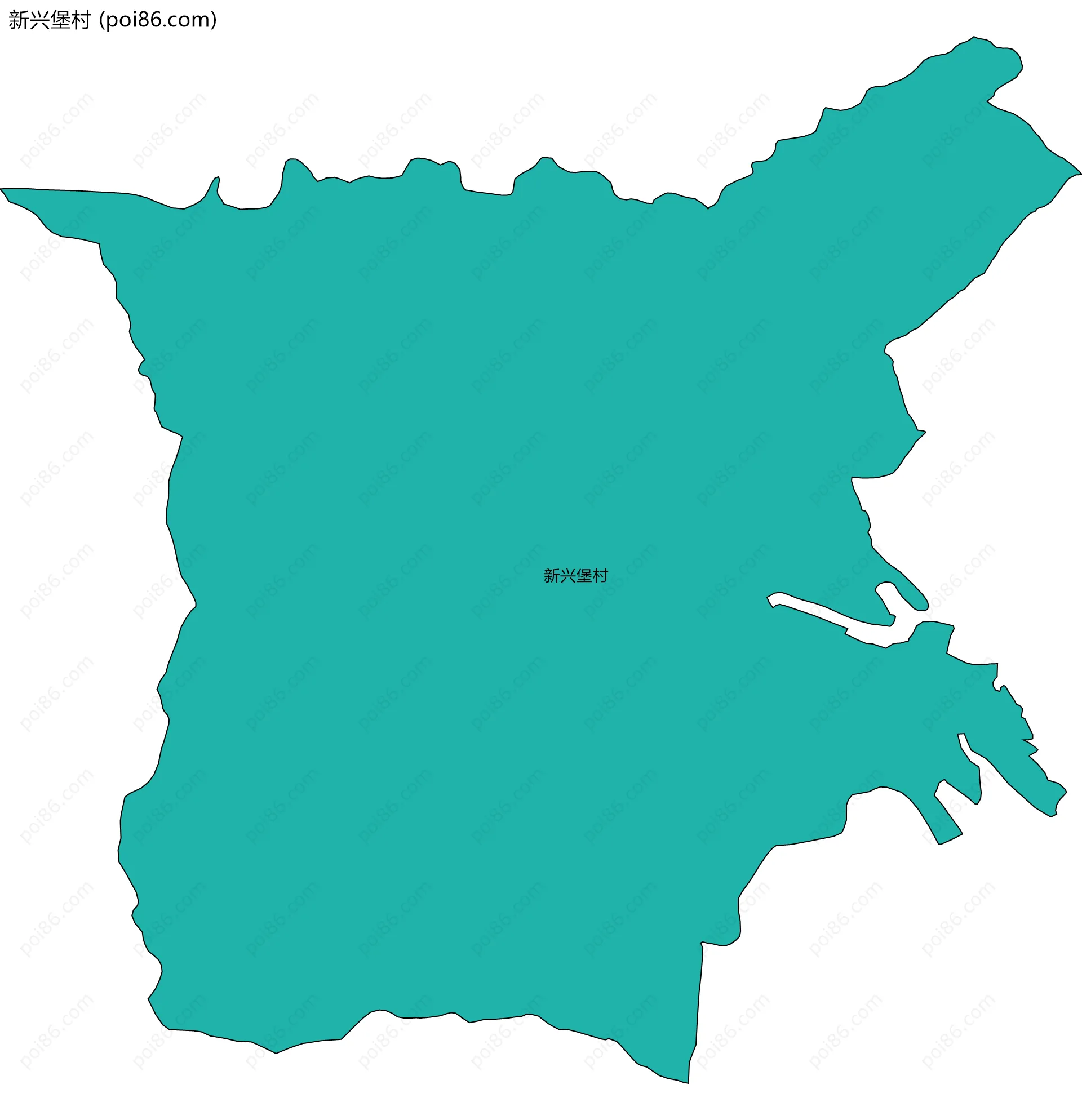 新兴堡村边界地图