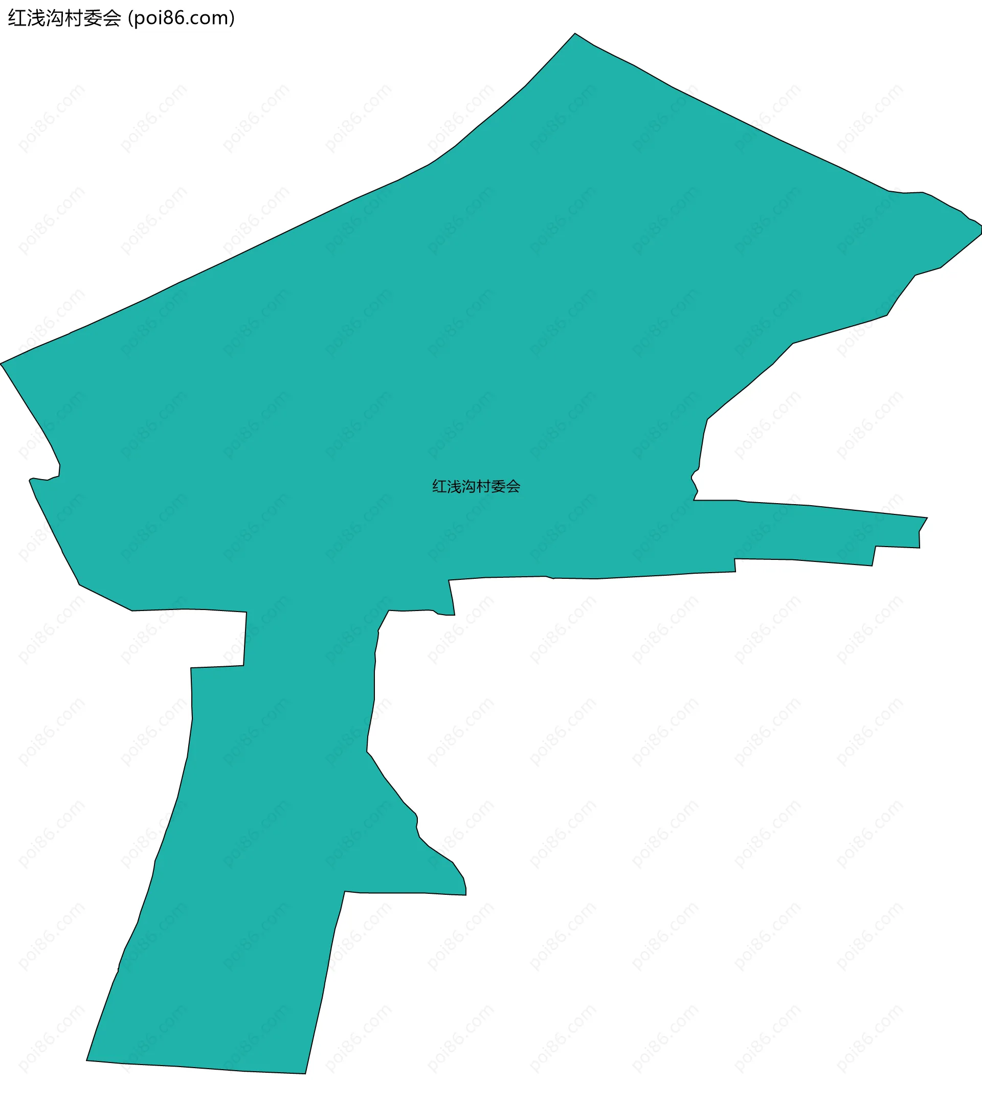 红浅沟村委会边界地图