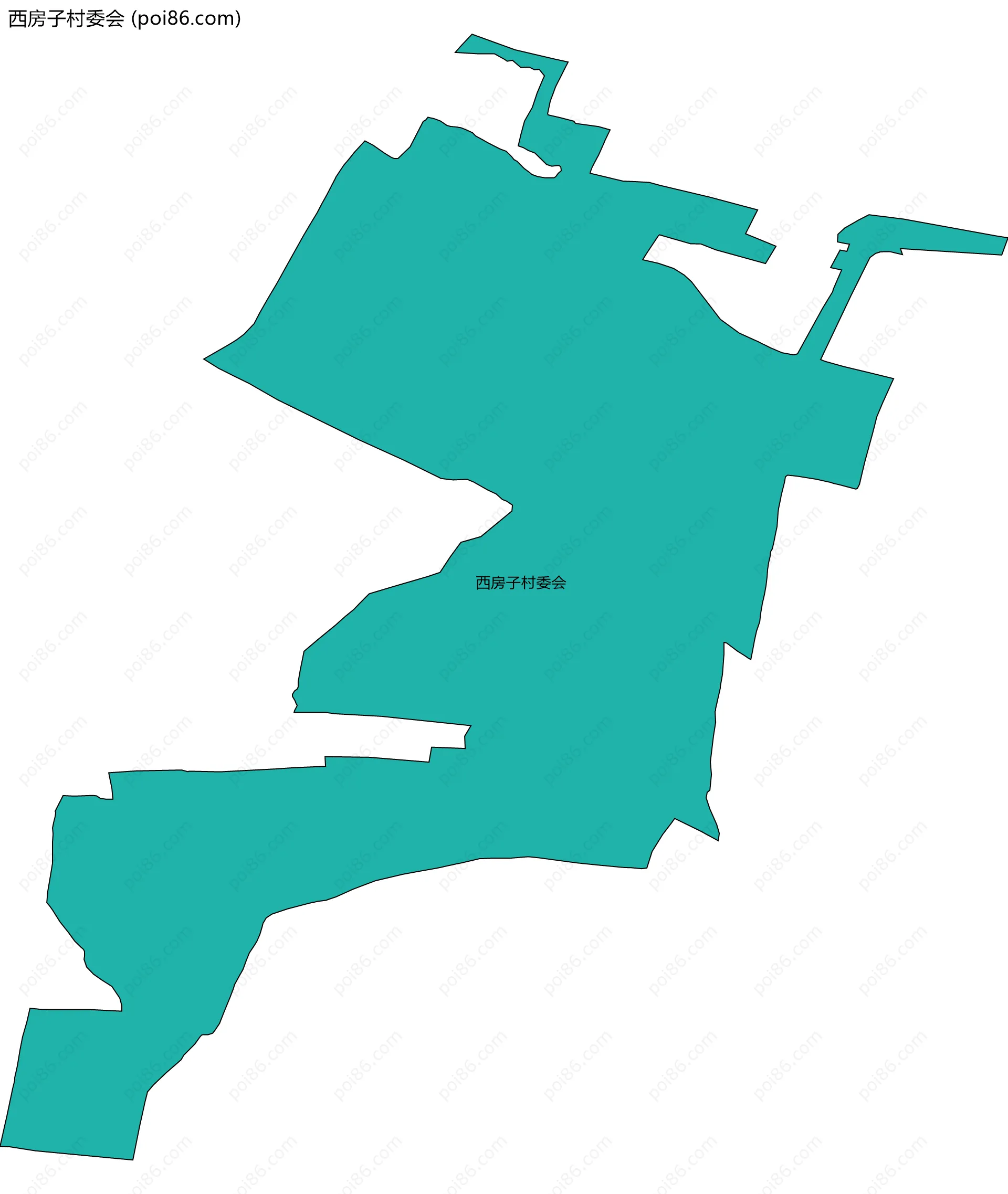 西房子村委会边界地图