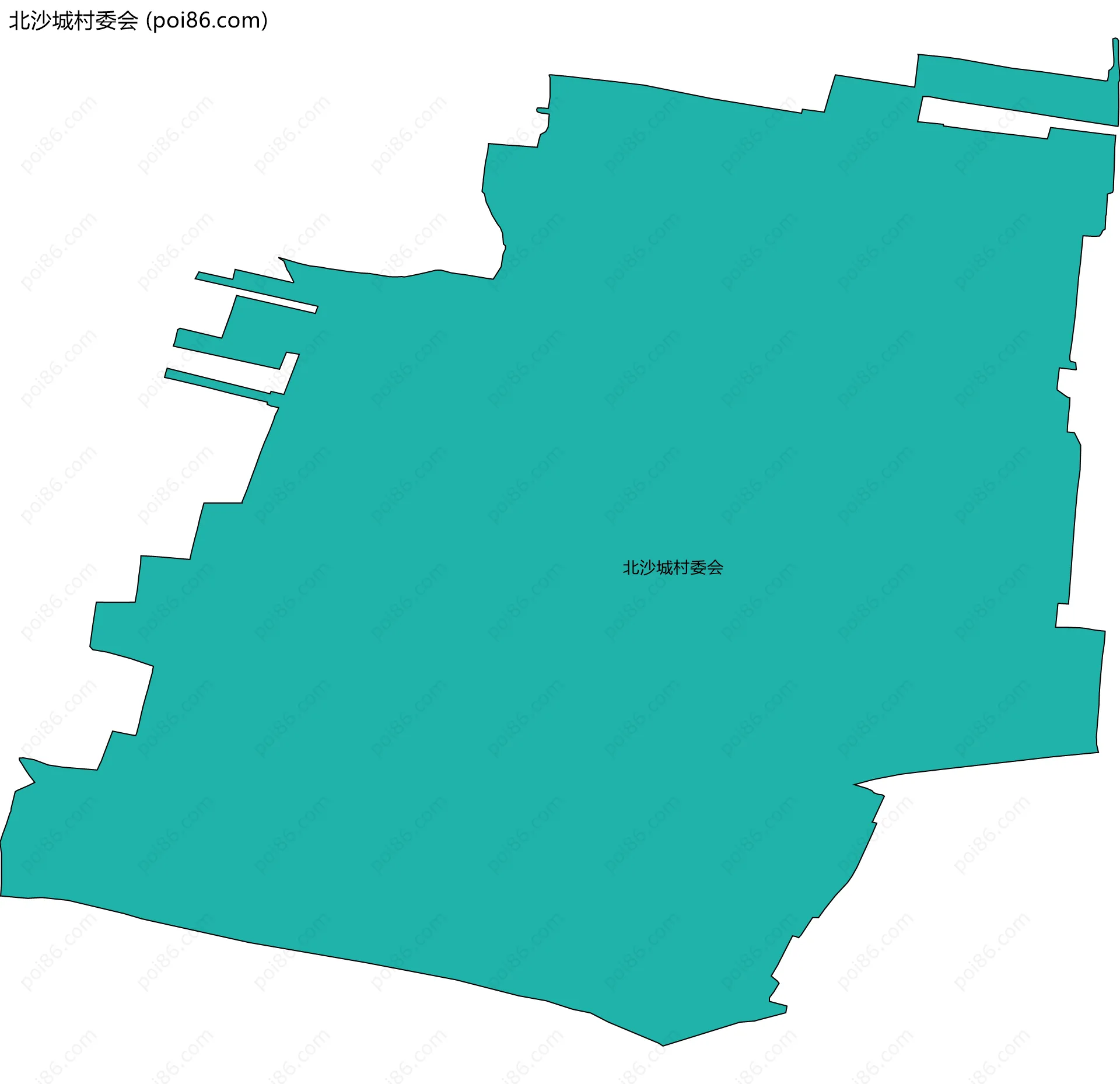 北沙城村委会边界地图