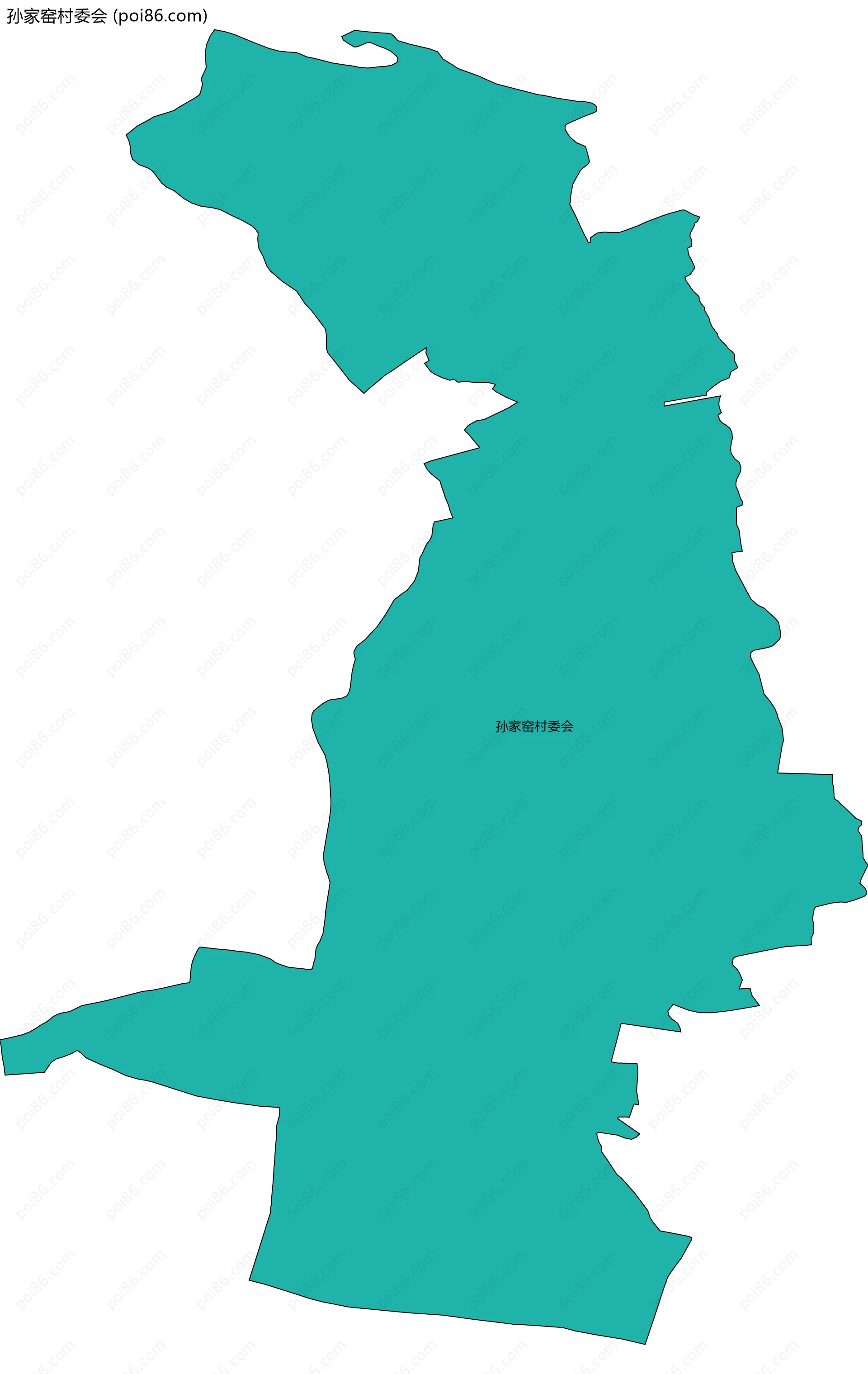 孙家窑村委会边界地图