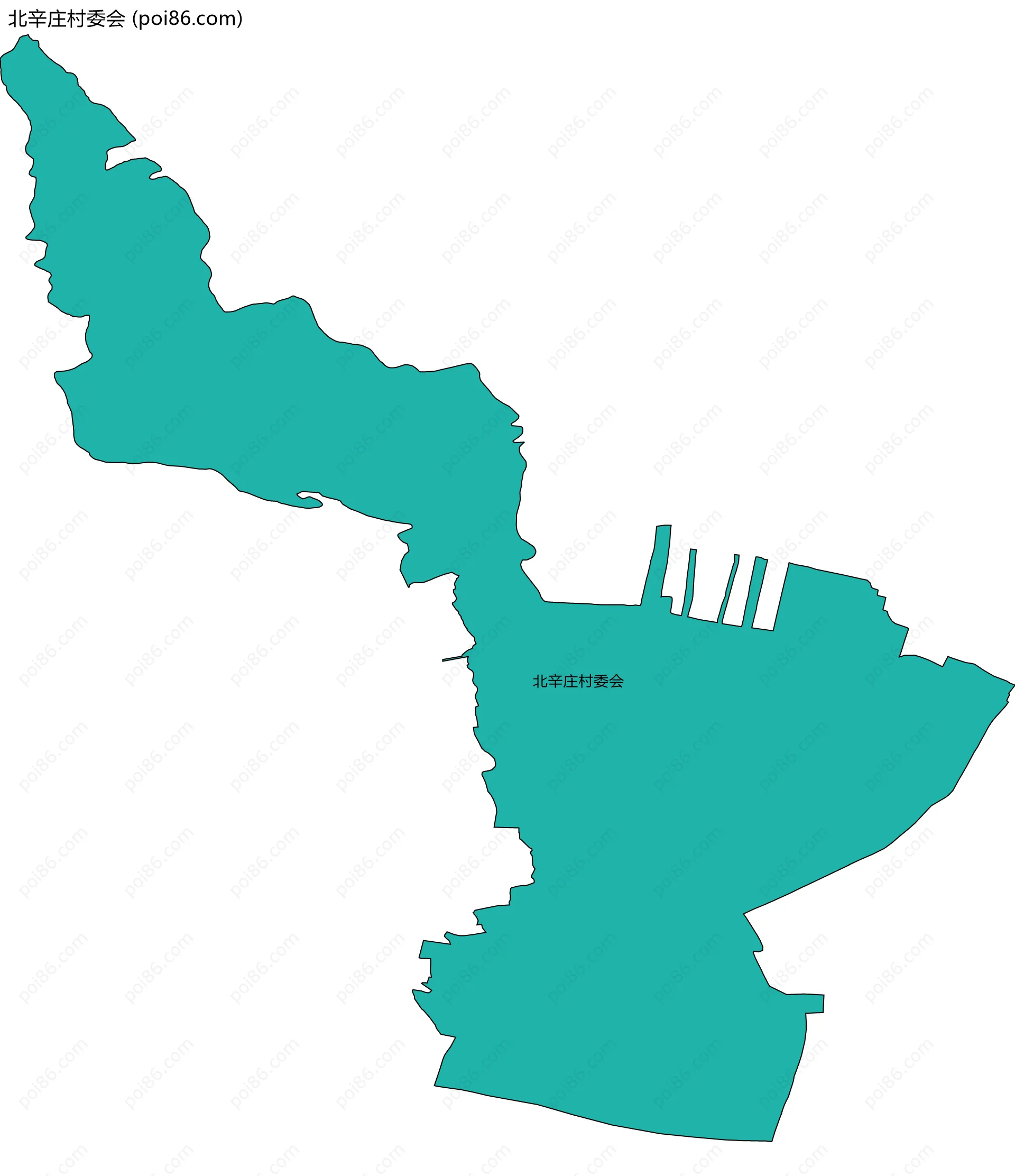 北辛庄村委会边界地图