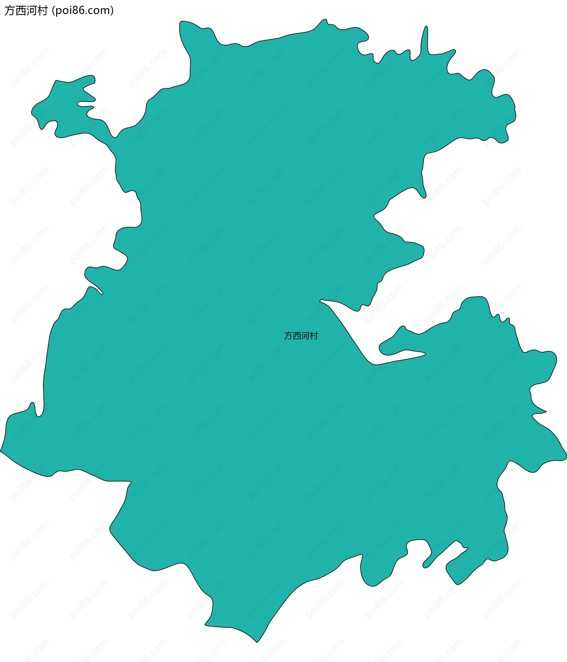 方西河村边界地图