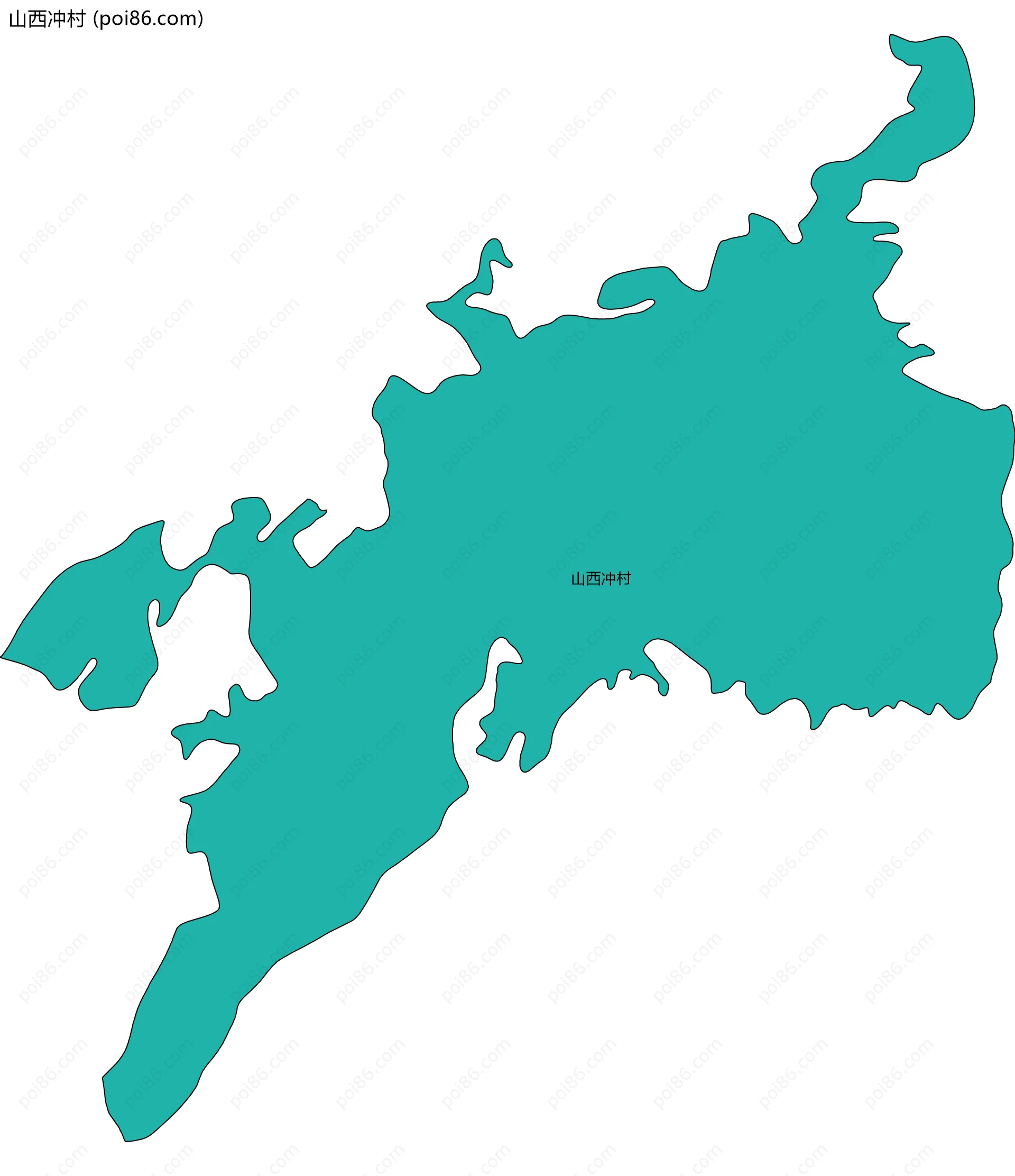 山西冲村边界地图