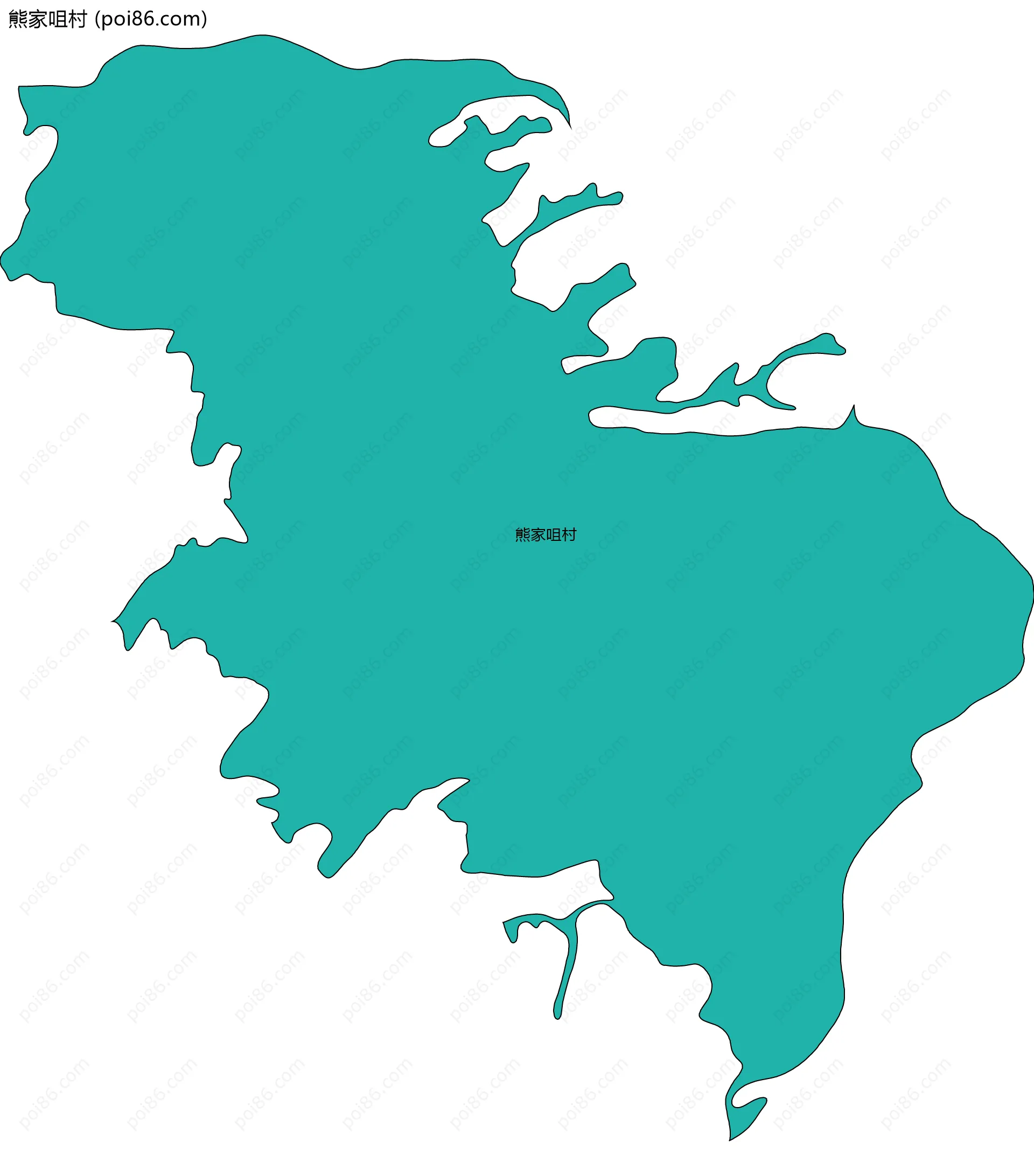 熊家咀村边界地图