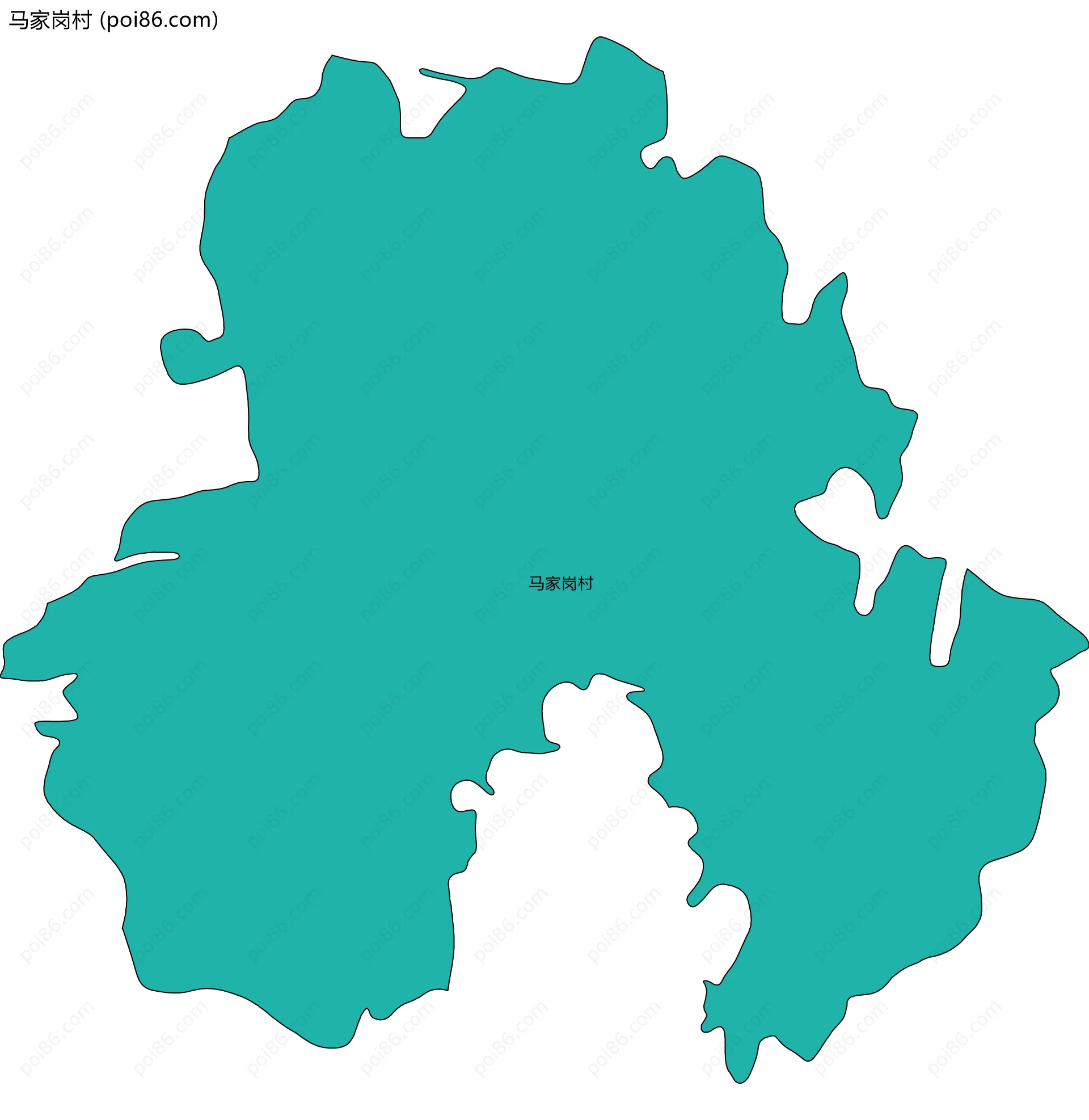 马家岗村边界地图