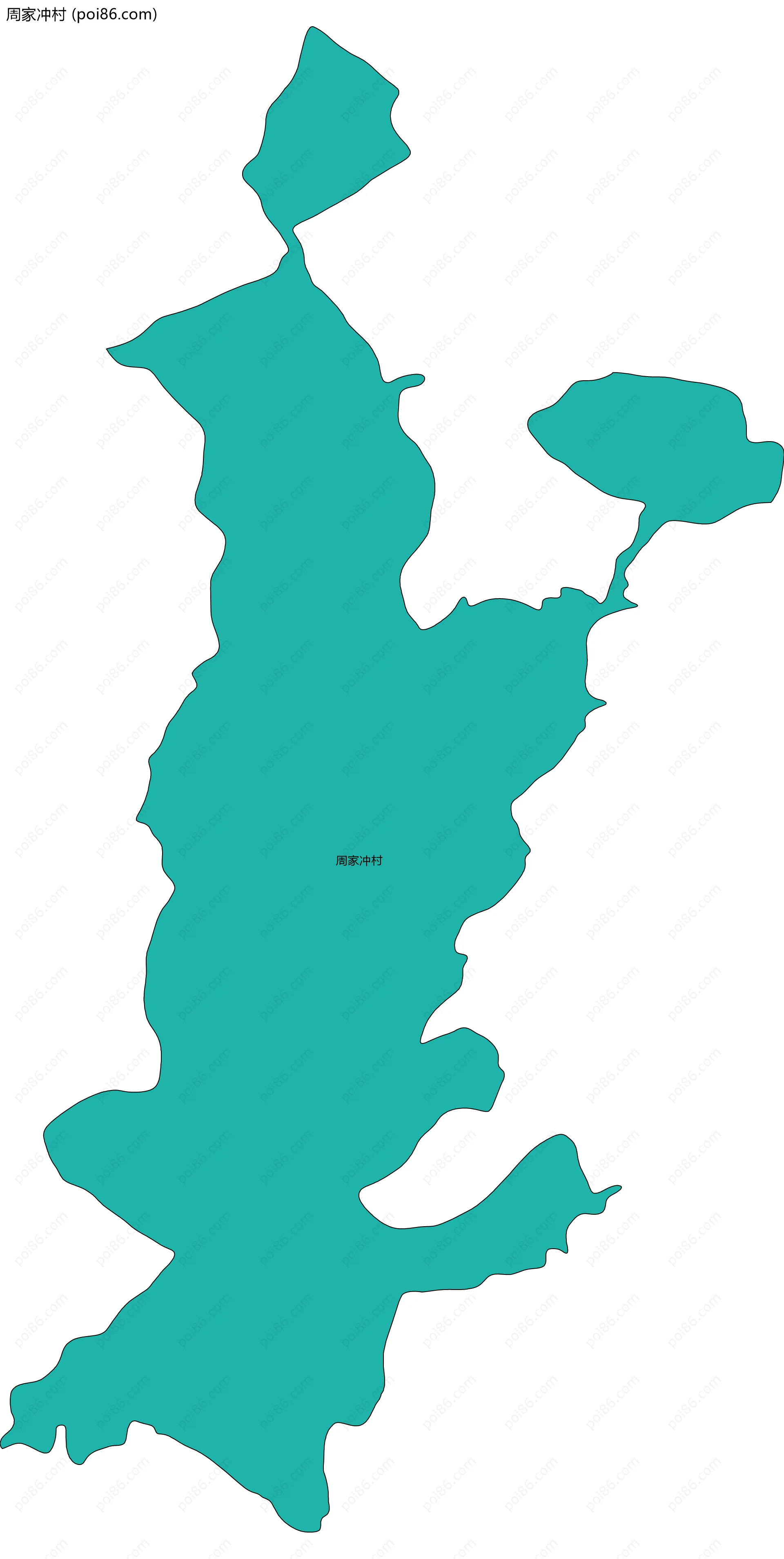 周家冲村边界地图