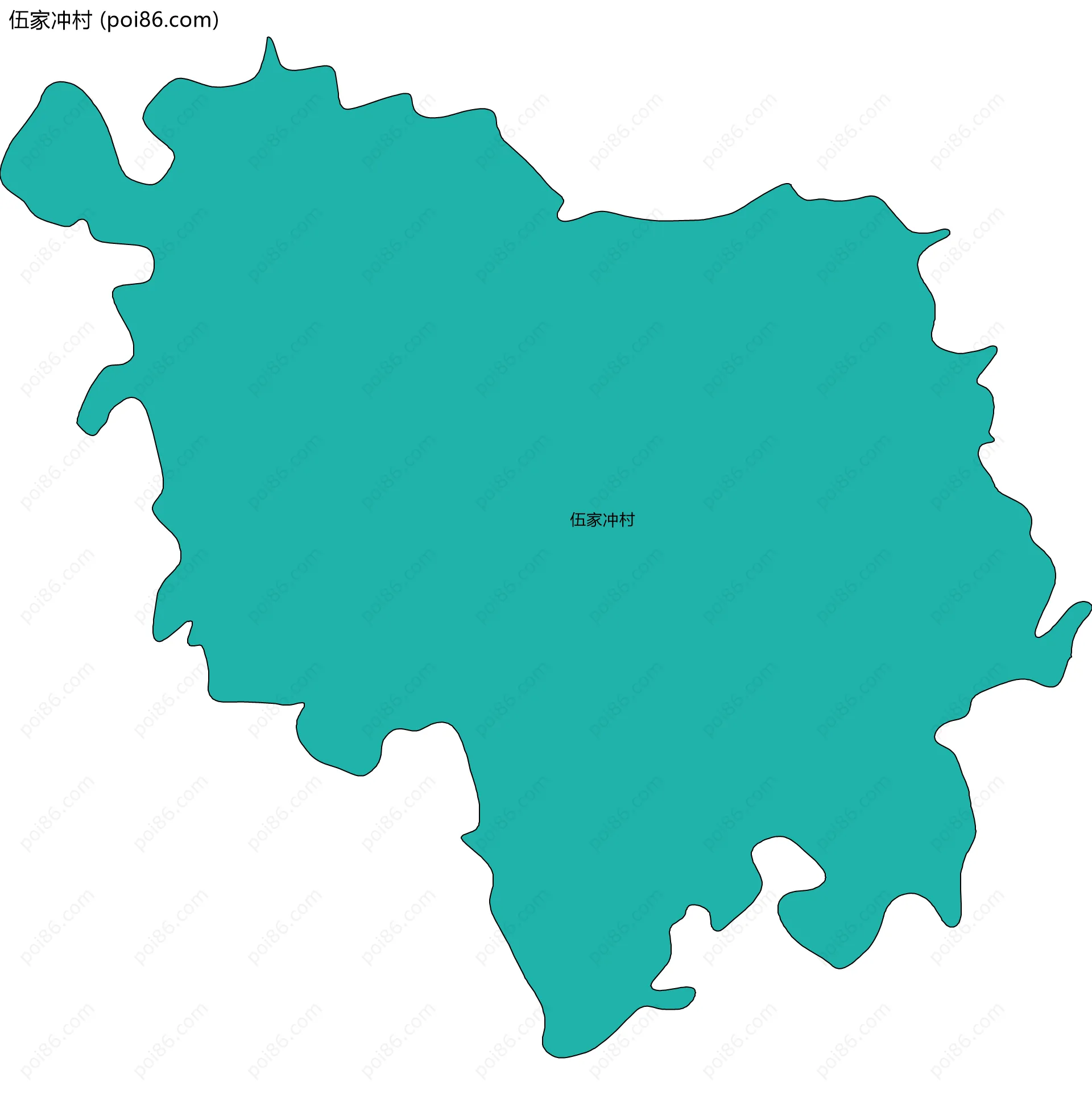 伍家冲村边界地图