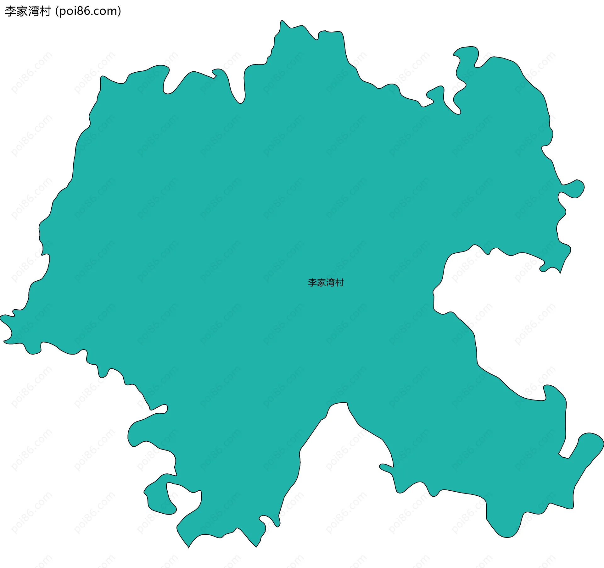 李家湾村边界地图