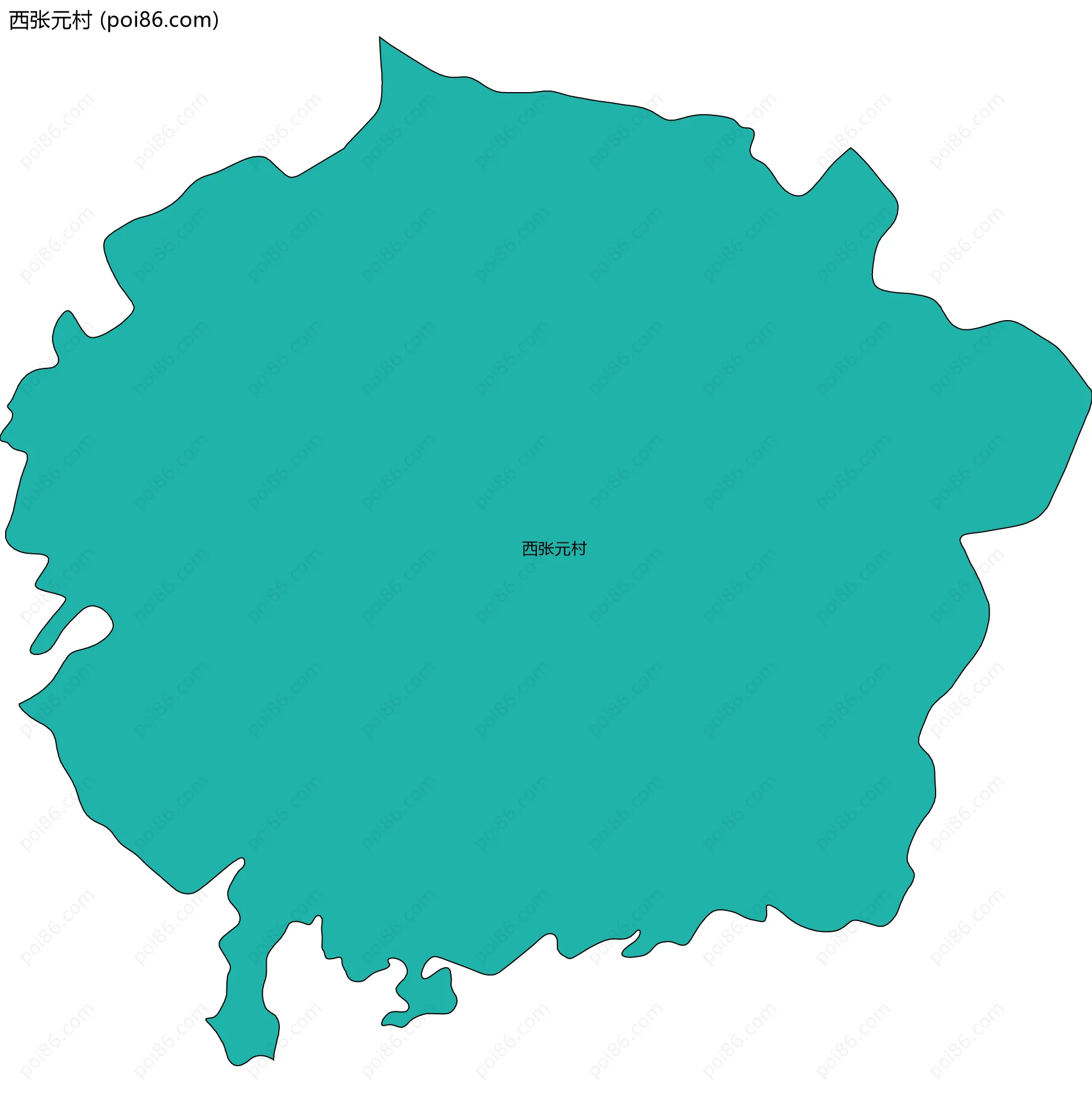 西张元村边界地图