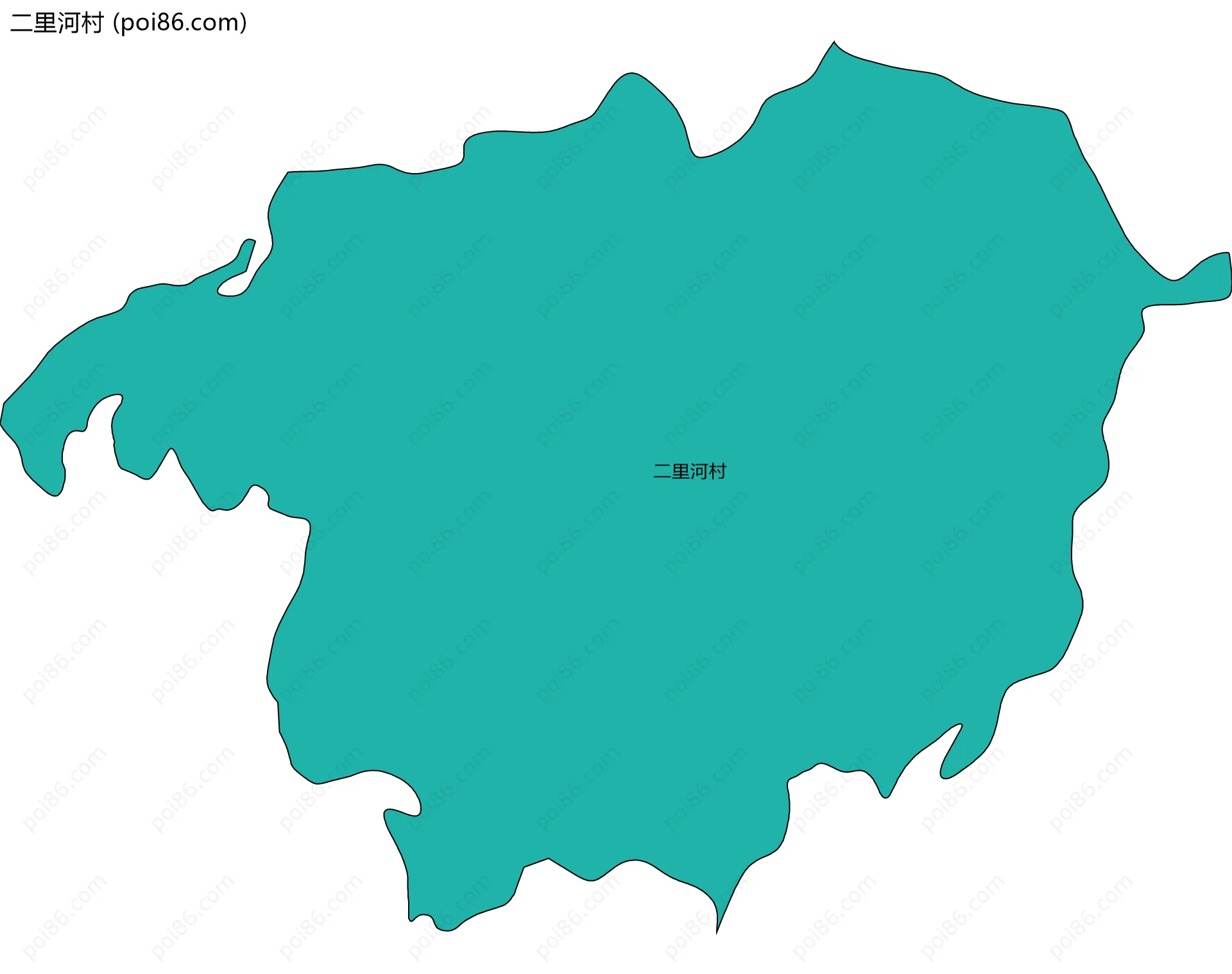 二里河村边界地图
