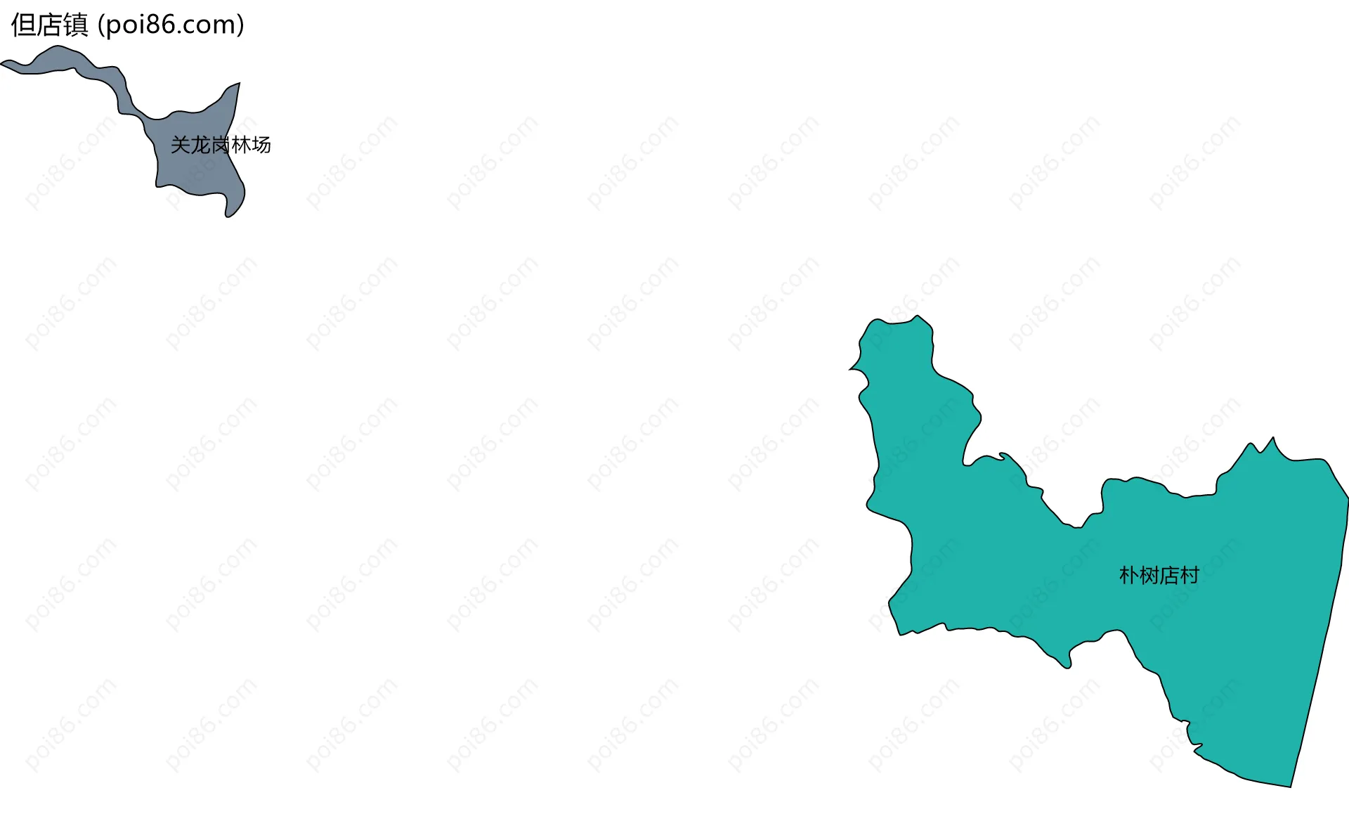 但店镇边界地图(五级行政区划)