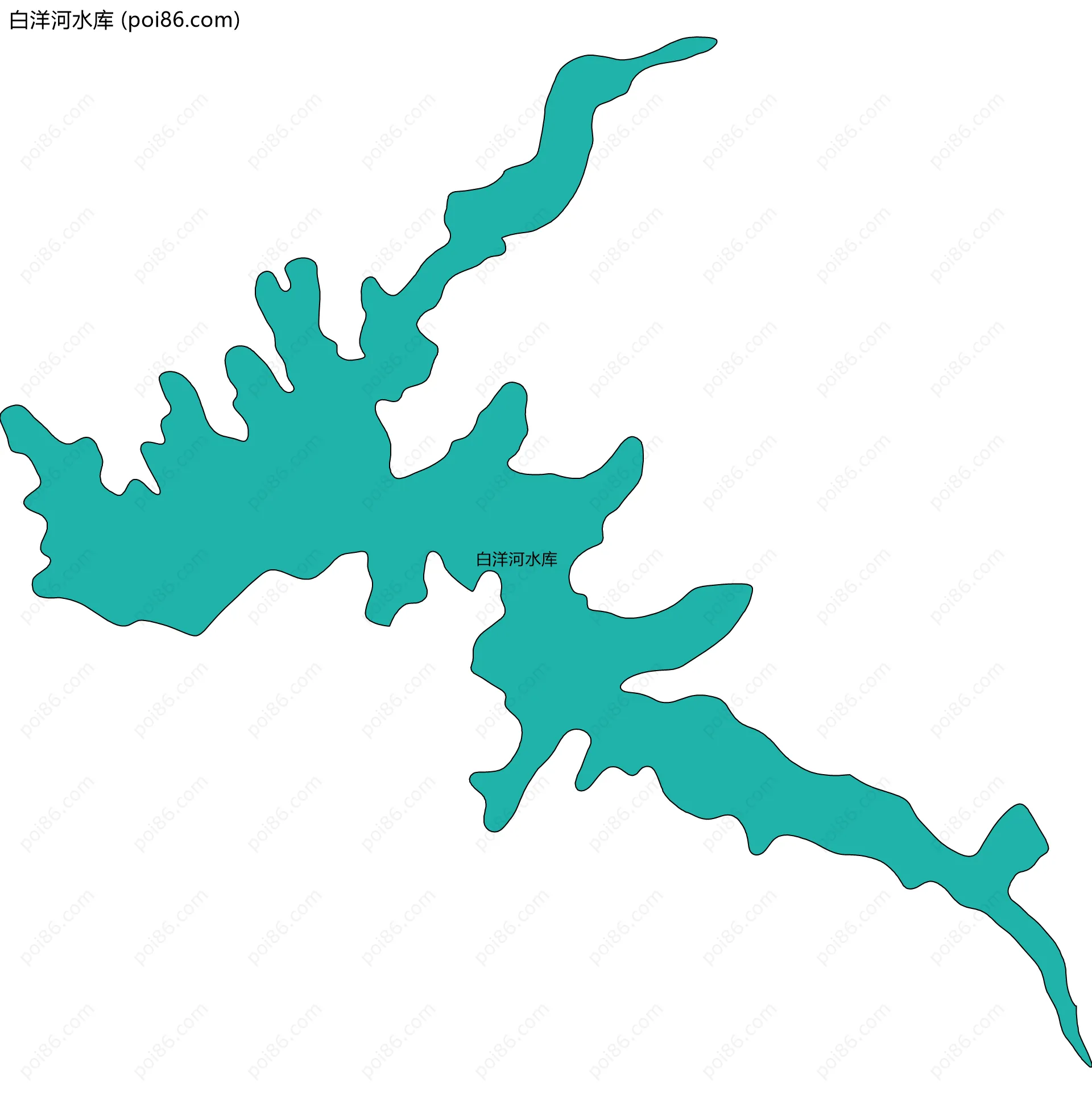 白洋河水库边界地图