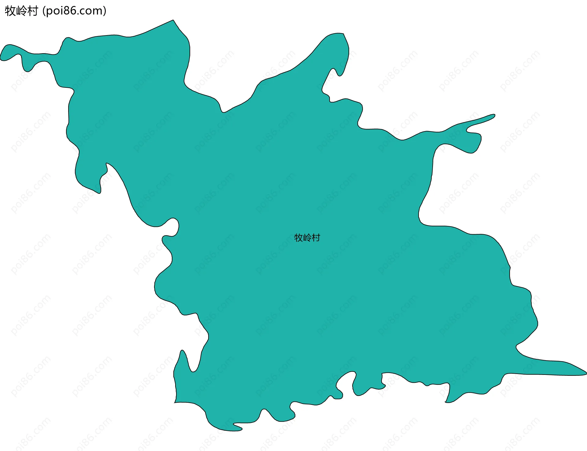 牧岭村边界地图
