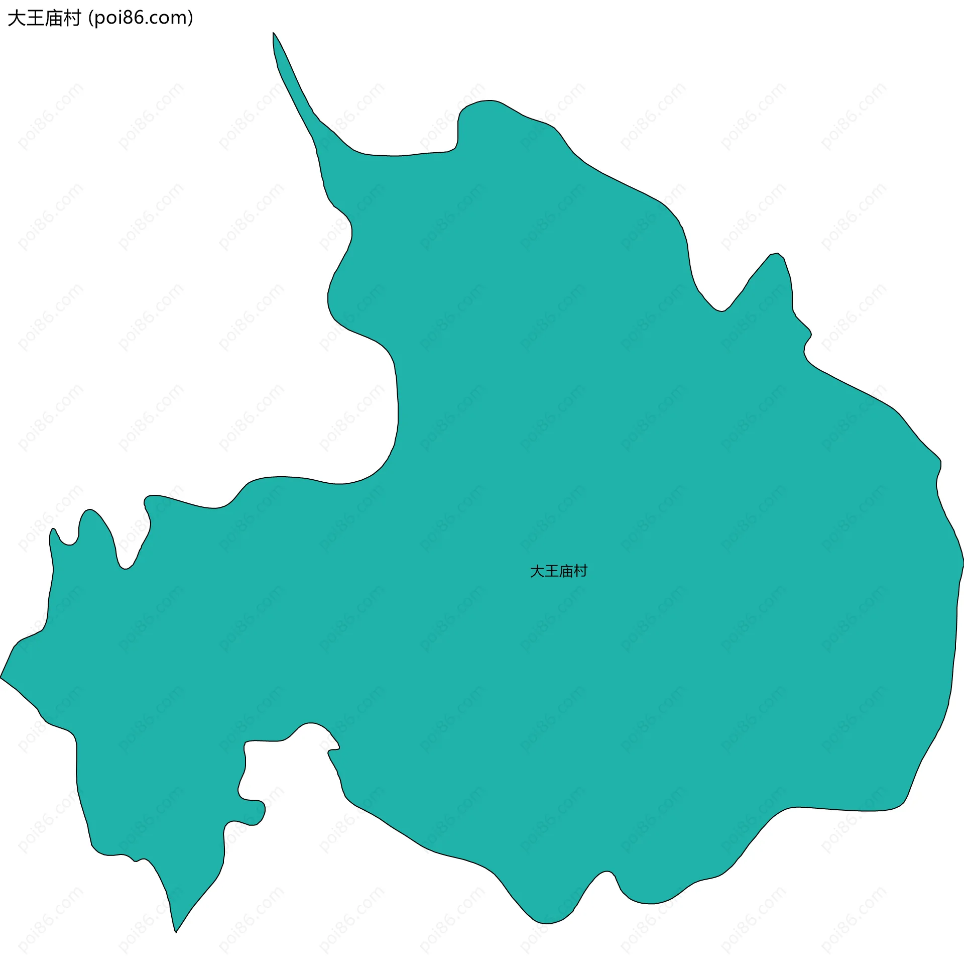 大王庙村边界地图
