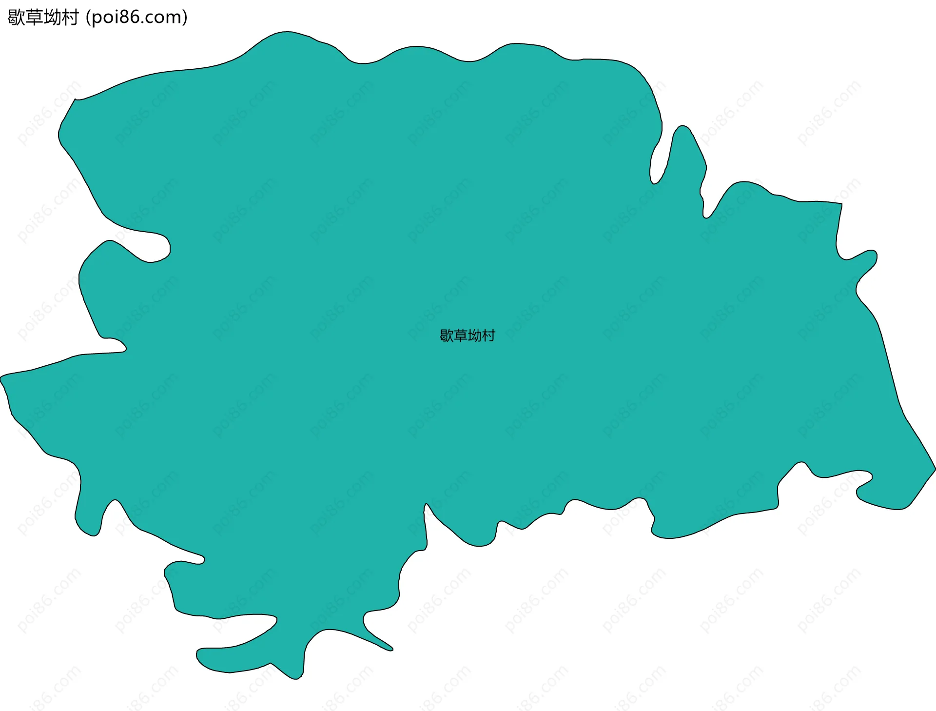 歇草坳村边界地图