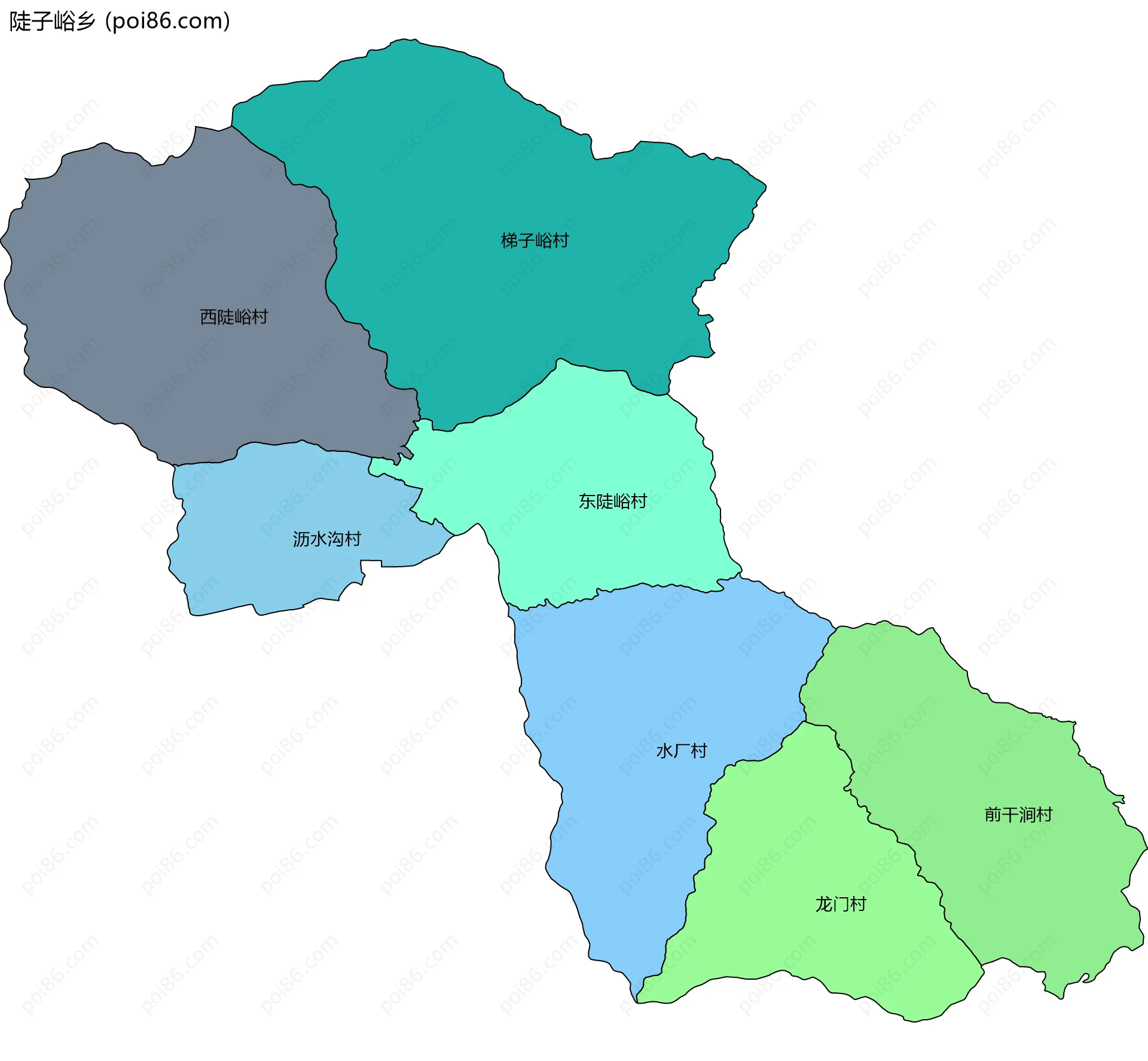 陡子峪乡边界地图(五级行政区划)