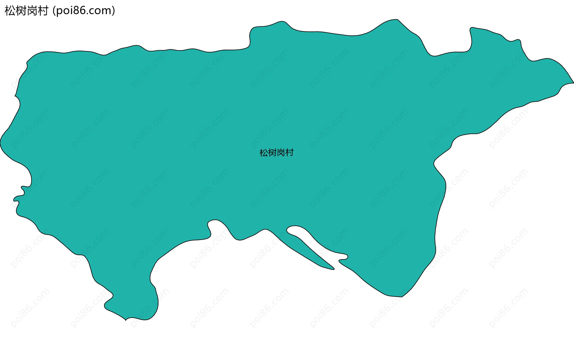 松树岗村边界地图