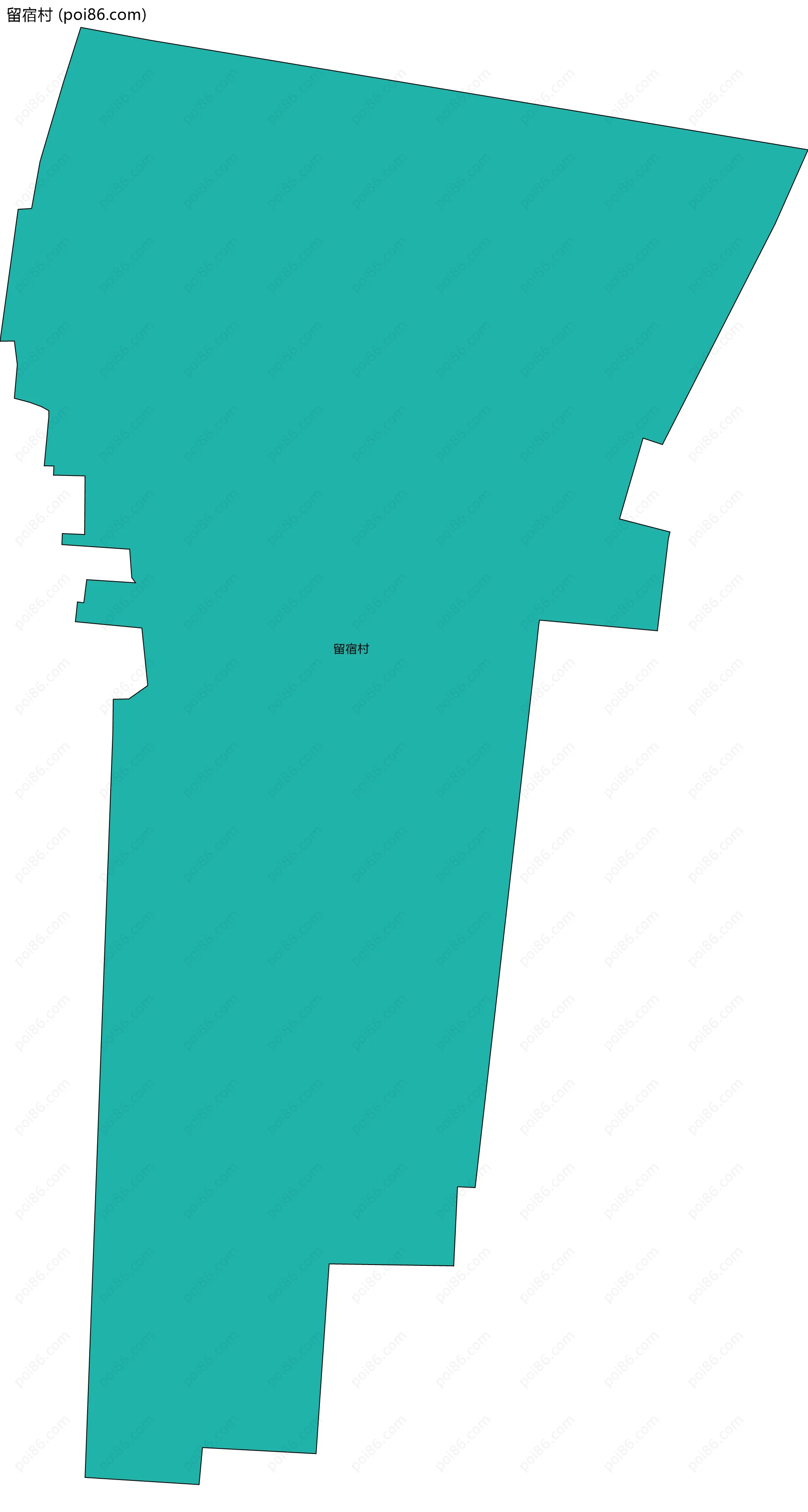 留宿村边界地图