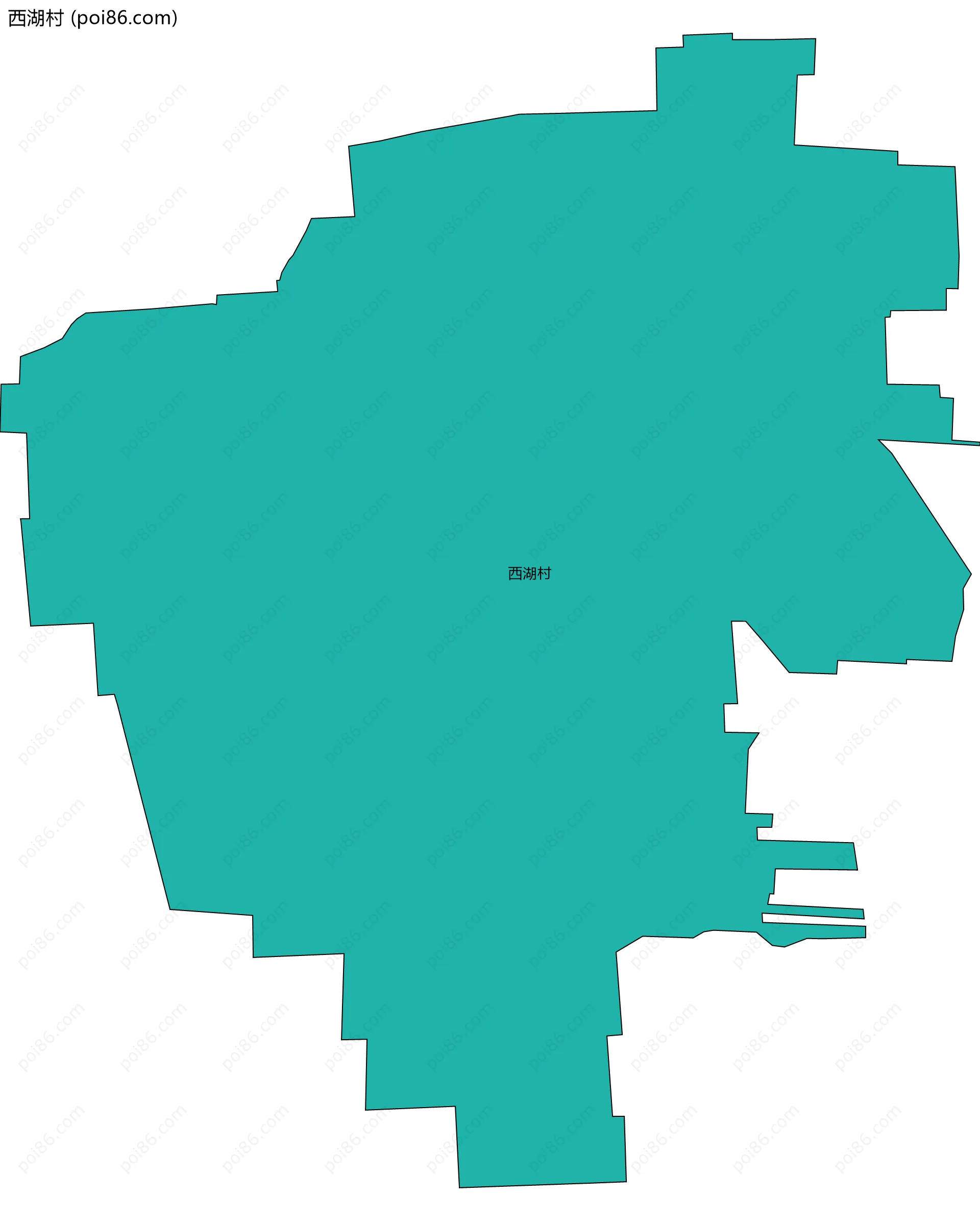 西湖村边界地图