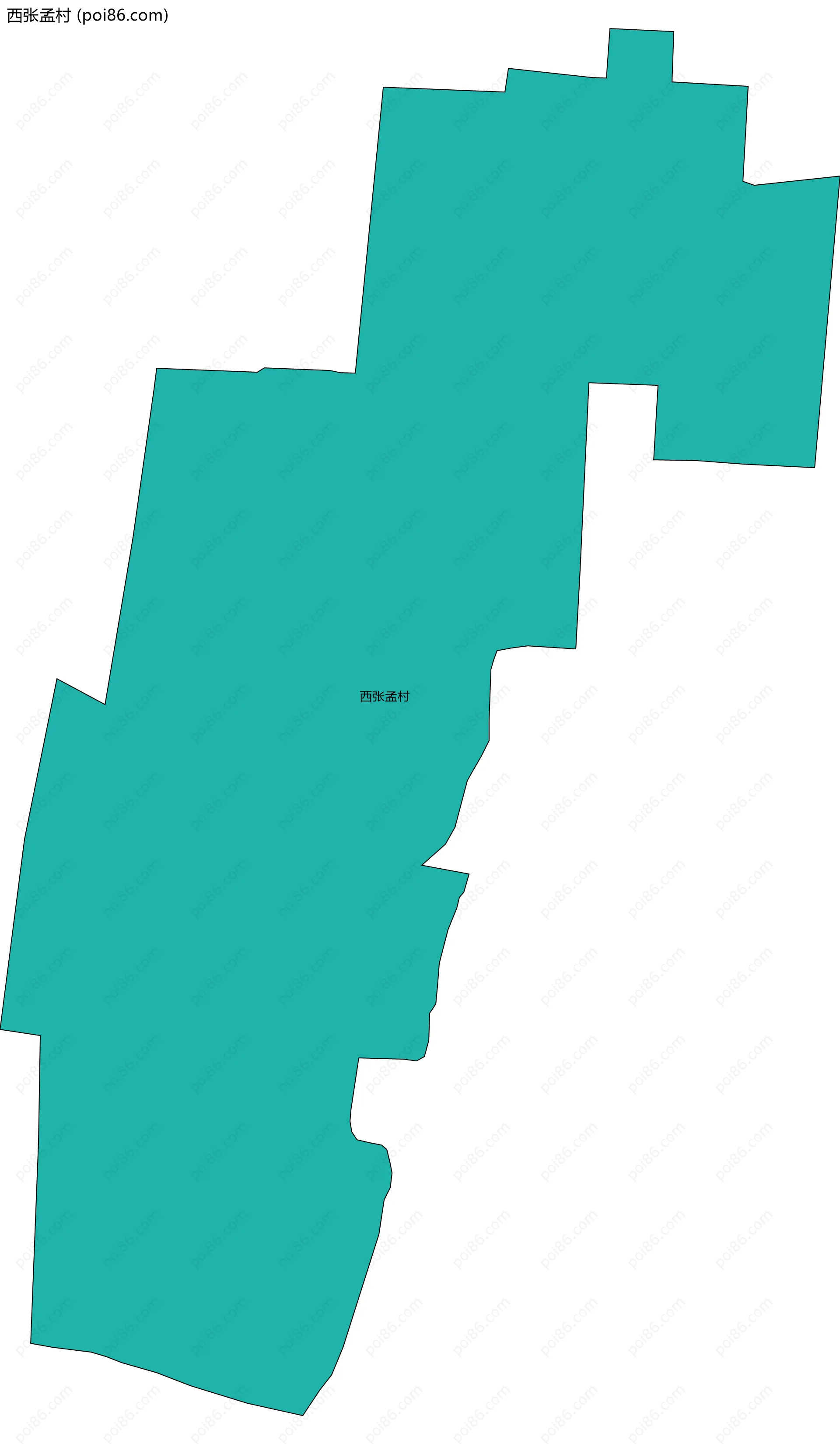 西张孟村边界地图