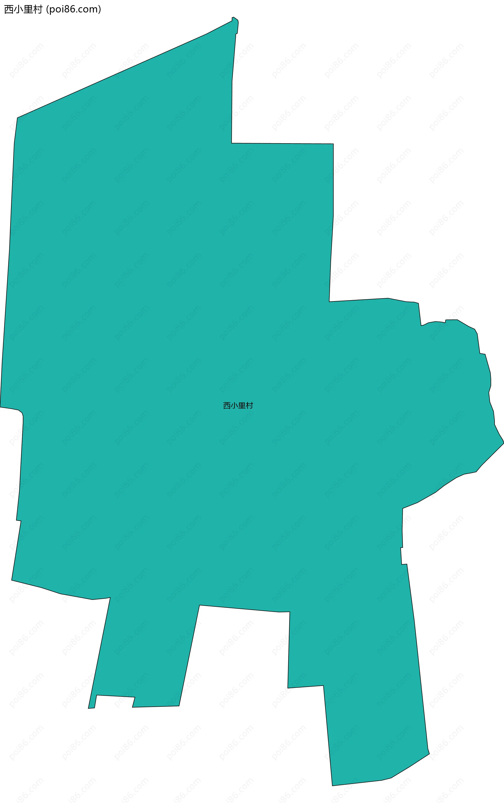 西小里村边界地图