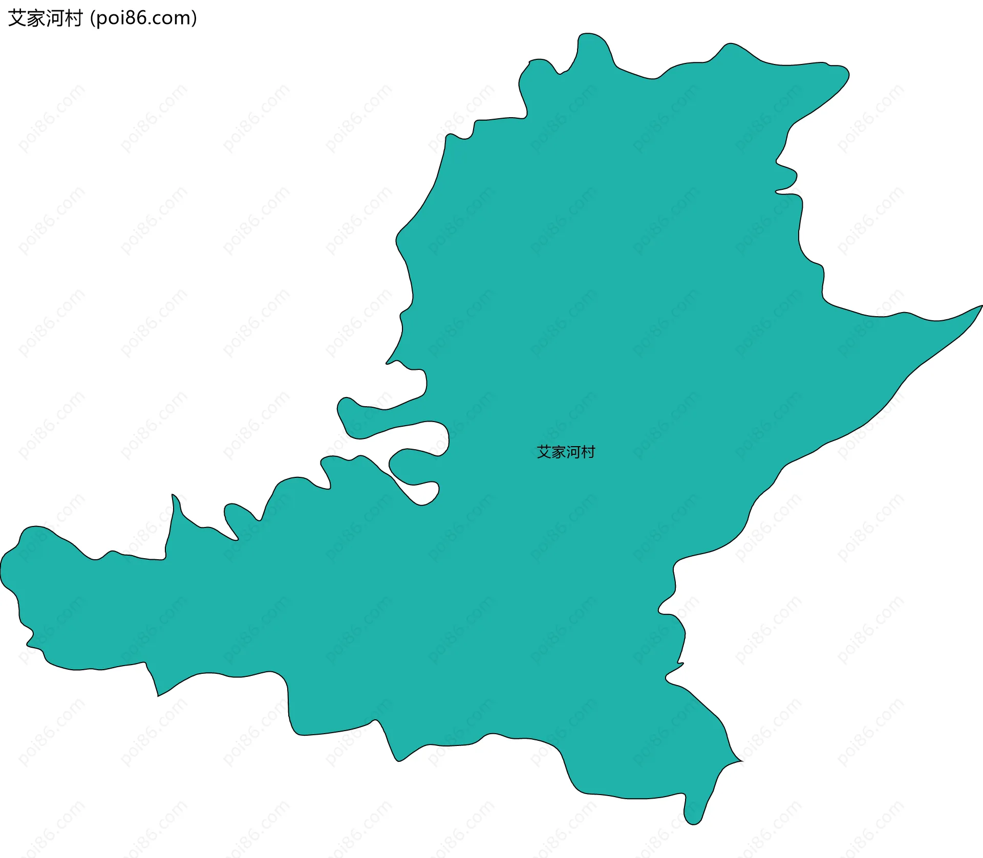 艾家河村边界地图