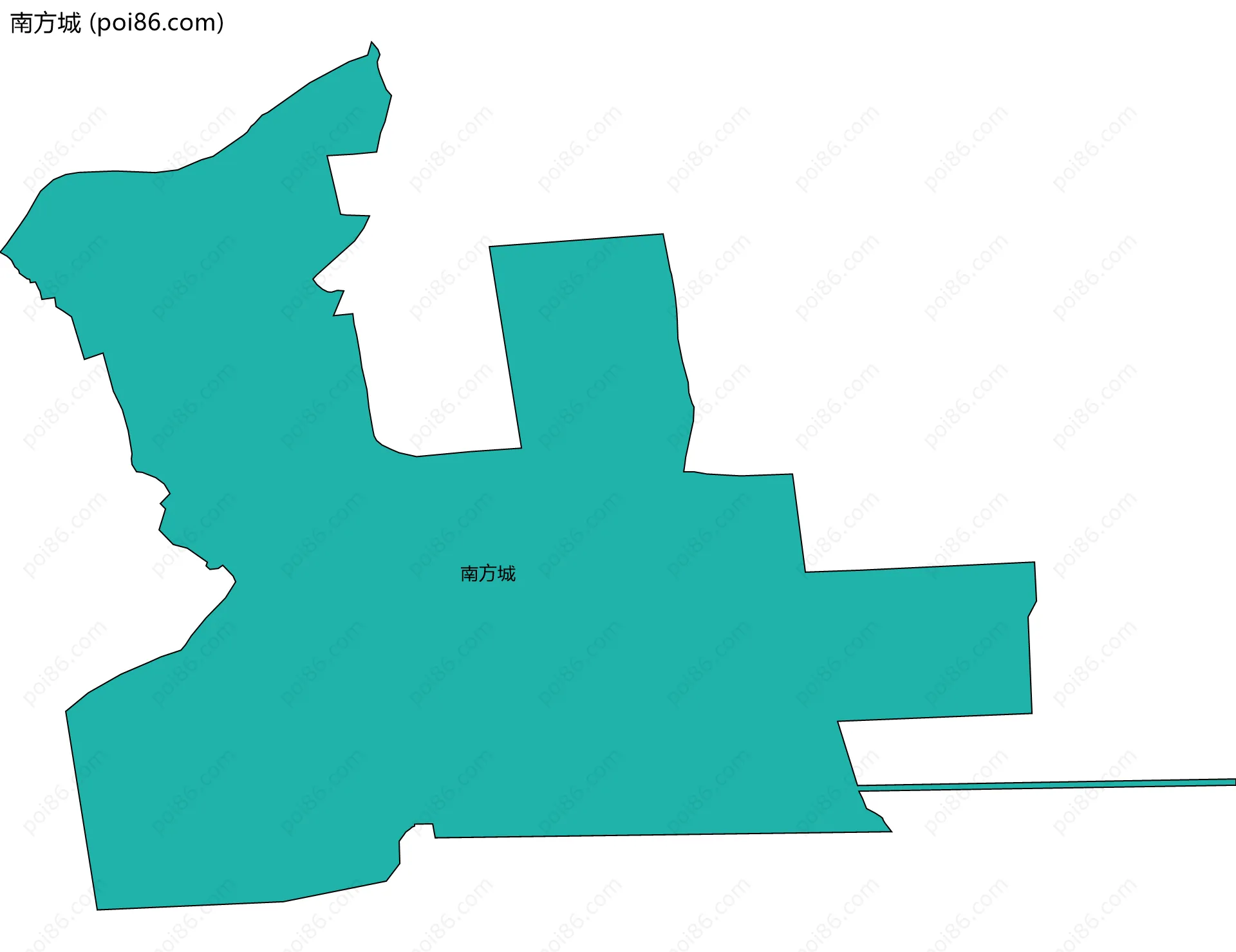 南方城边界地图