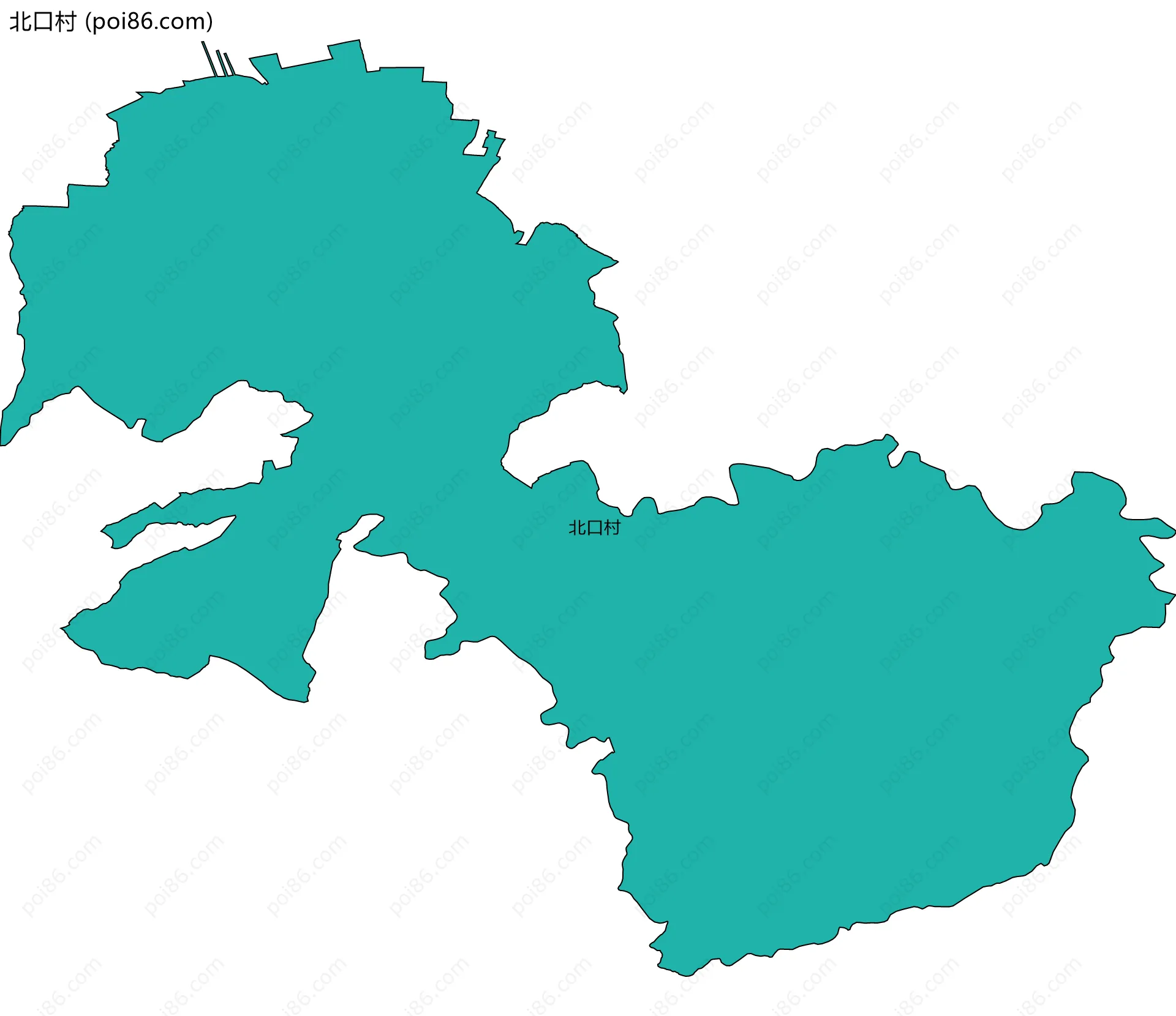 北口村边界地图