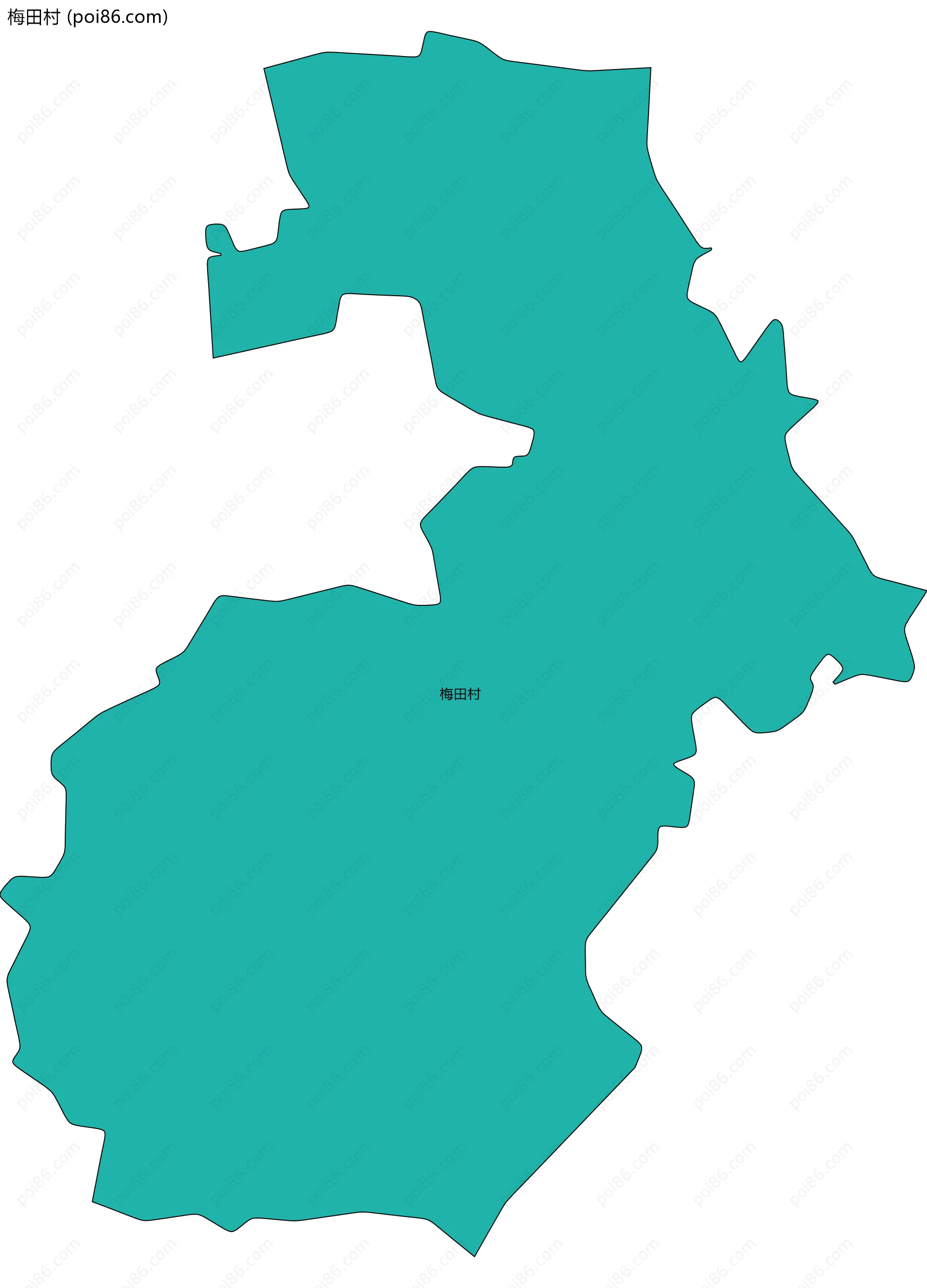 梅田村边界地图